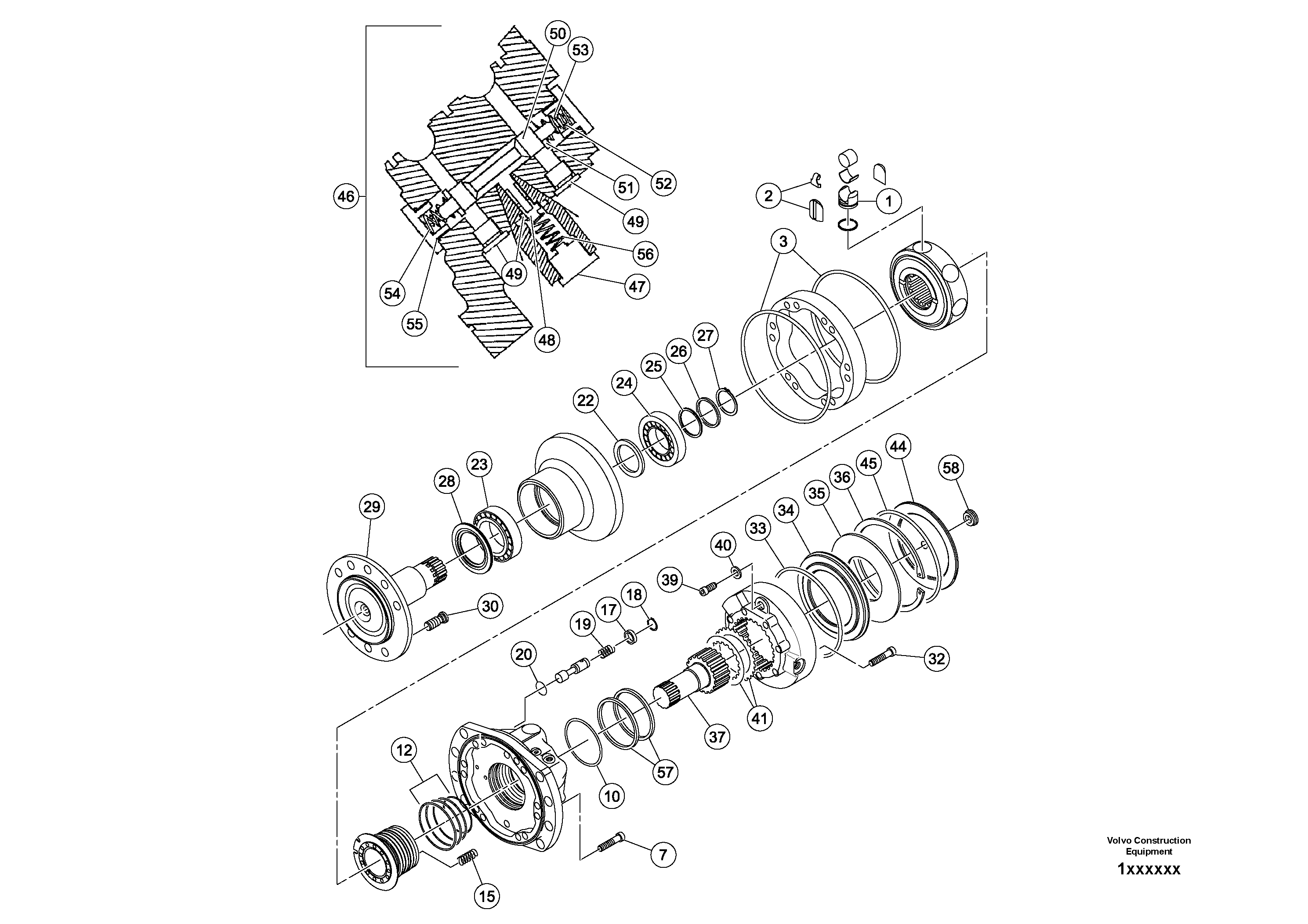 Схема запчастей Volvo DD80 - 99880 Front Drum Drive Motor DD80 S/N 0720110086-