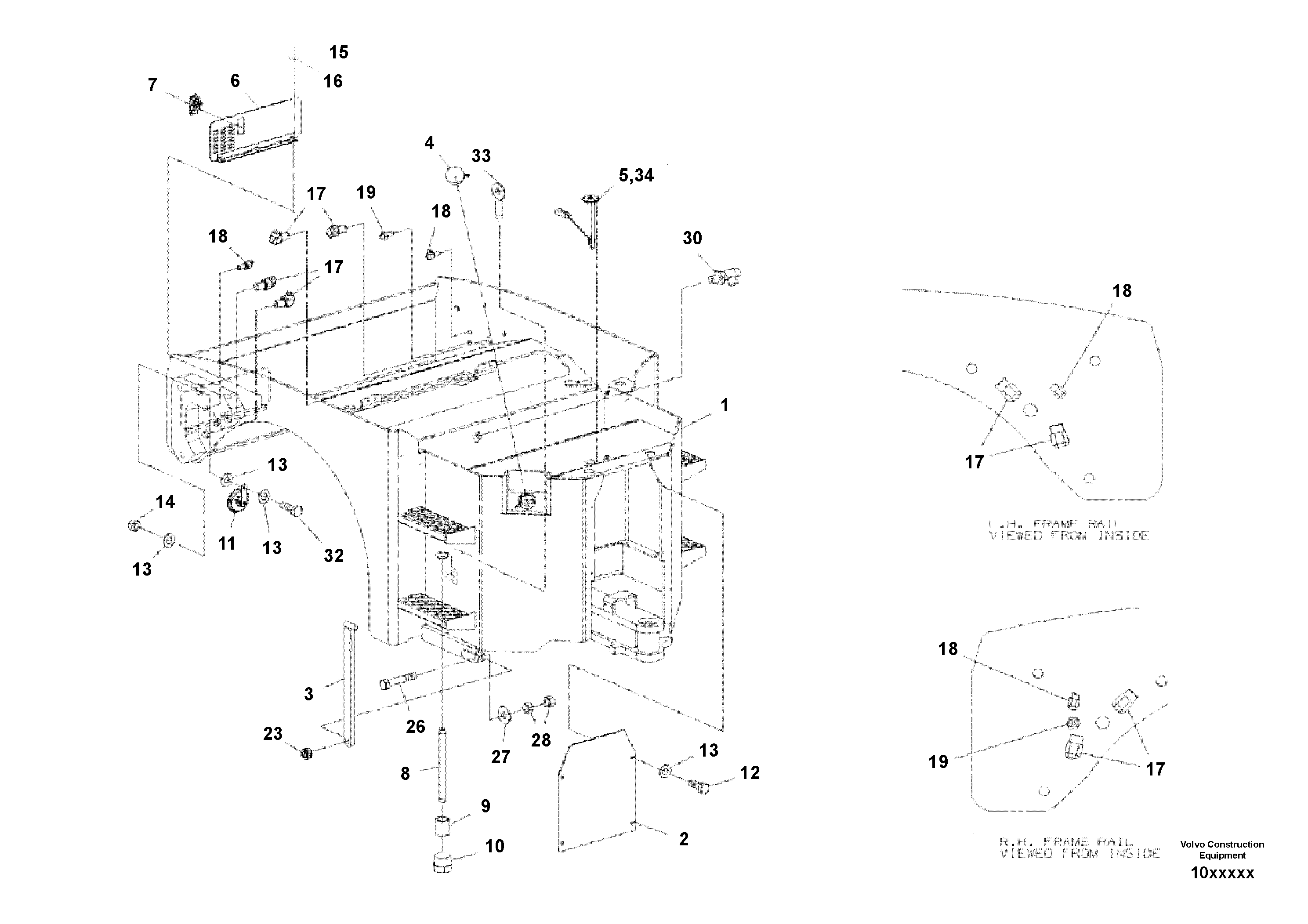 Схема запчастей Volvo DD80 - 56600 Front Frame Assembly DD80 S/N 0720110086-