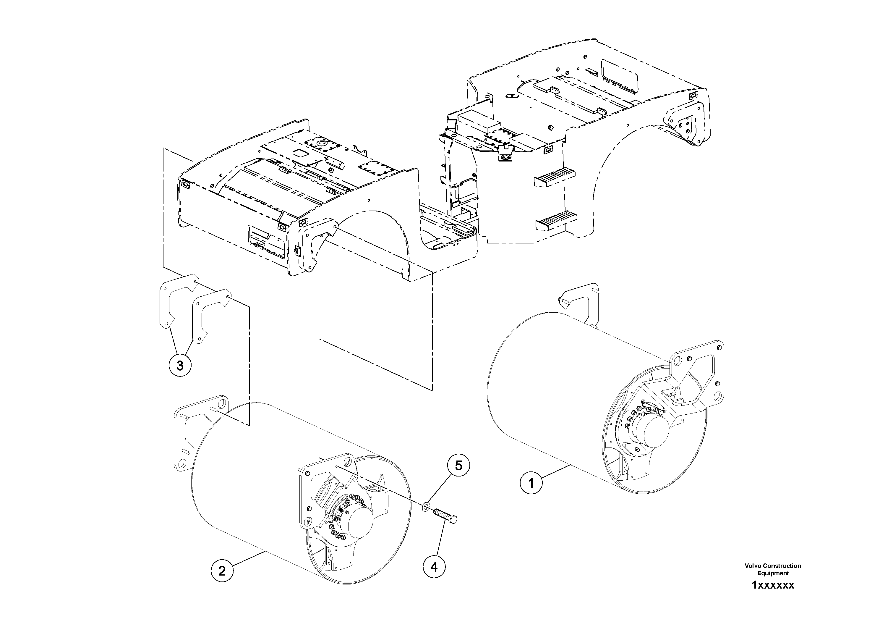 Схема запчастей Volvo DD80 - 20399 Drum Installation DD80 S/N 0720110086-