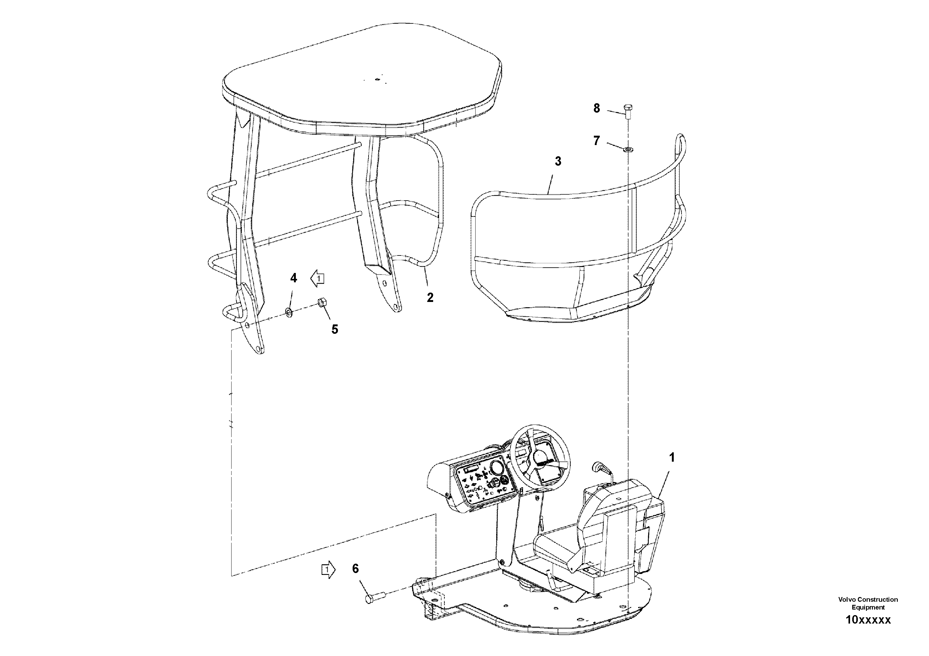 Схема запчастей Volvo DD80 - 102604 Operators Console Assembly DD80 S/N 0720110086-