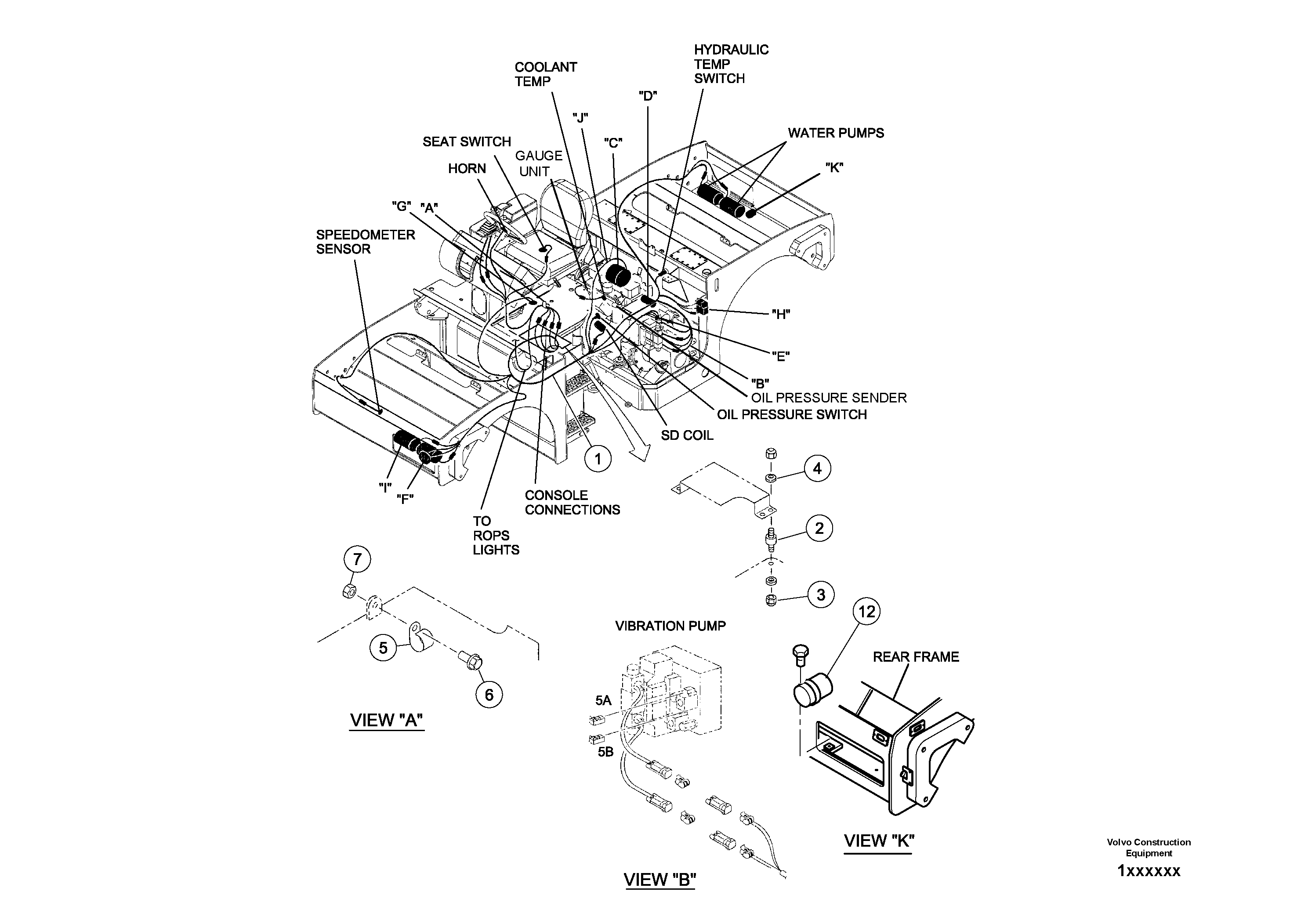 Схема запчастей Volvo DD80 - 47664 Cable Harness Installation DD80 S/N 0820107116 -