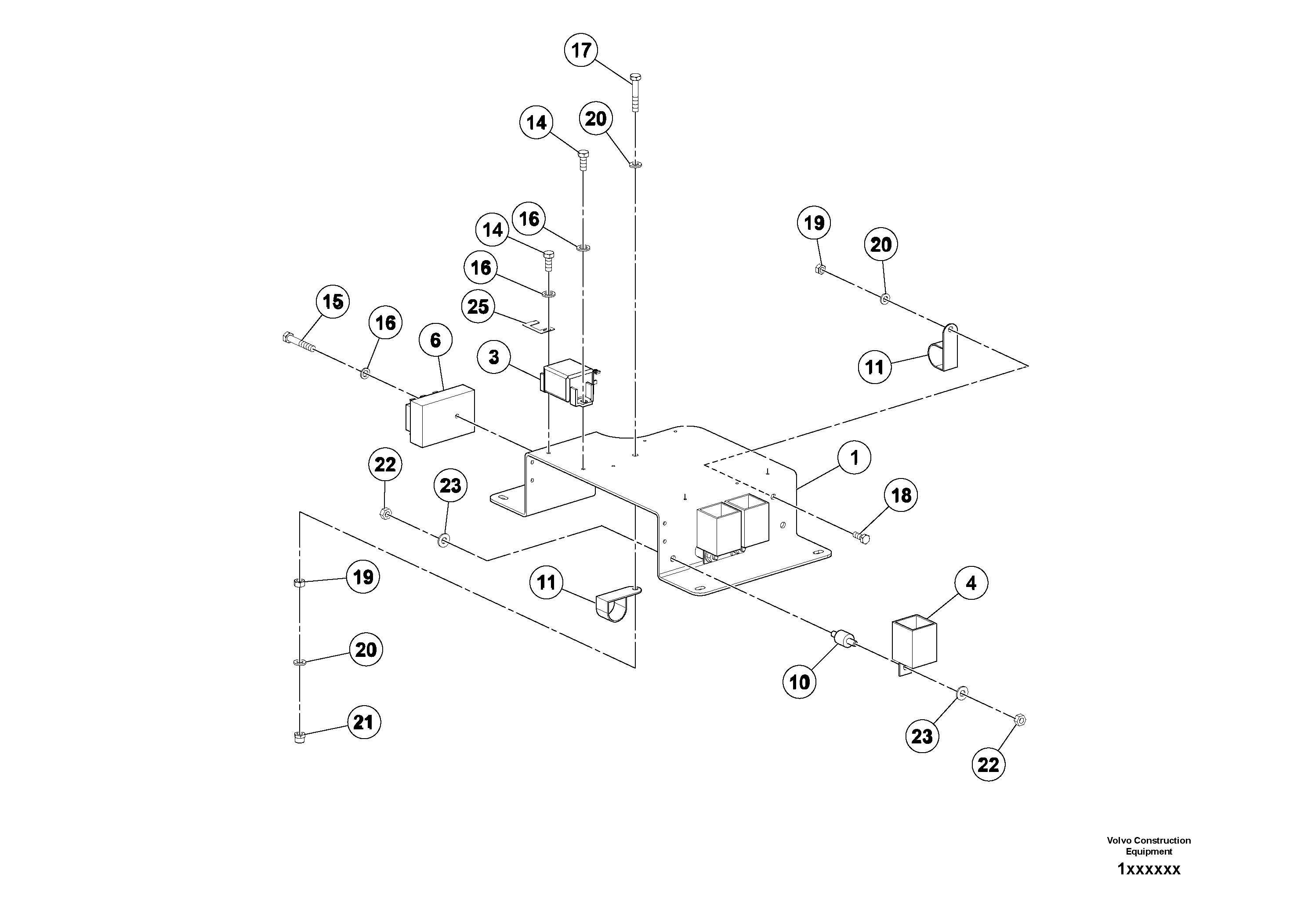 Схема запчастей Volvo DD80 - 42743 Electrical Bracket Assembly DD80 S/N 0820107116 -