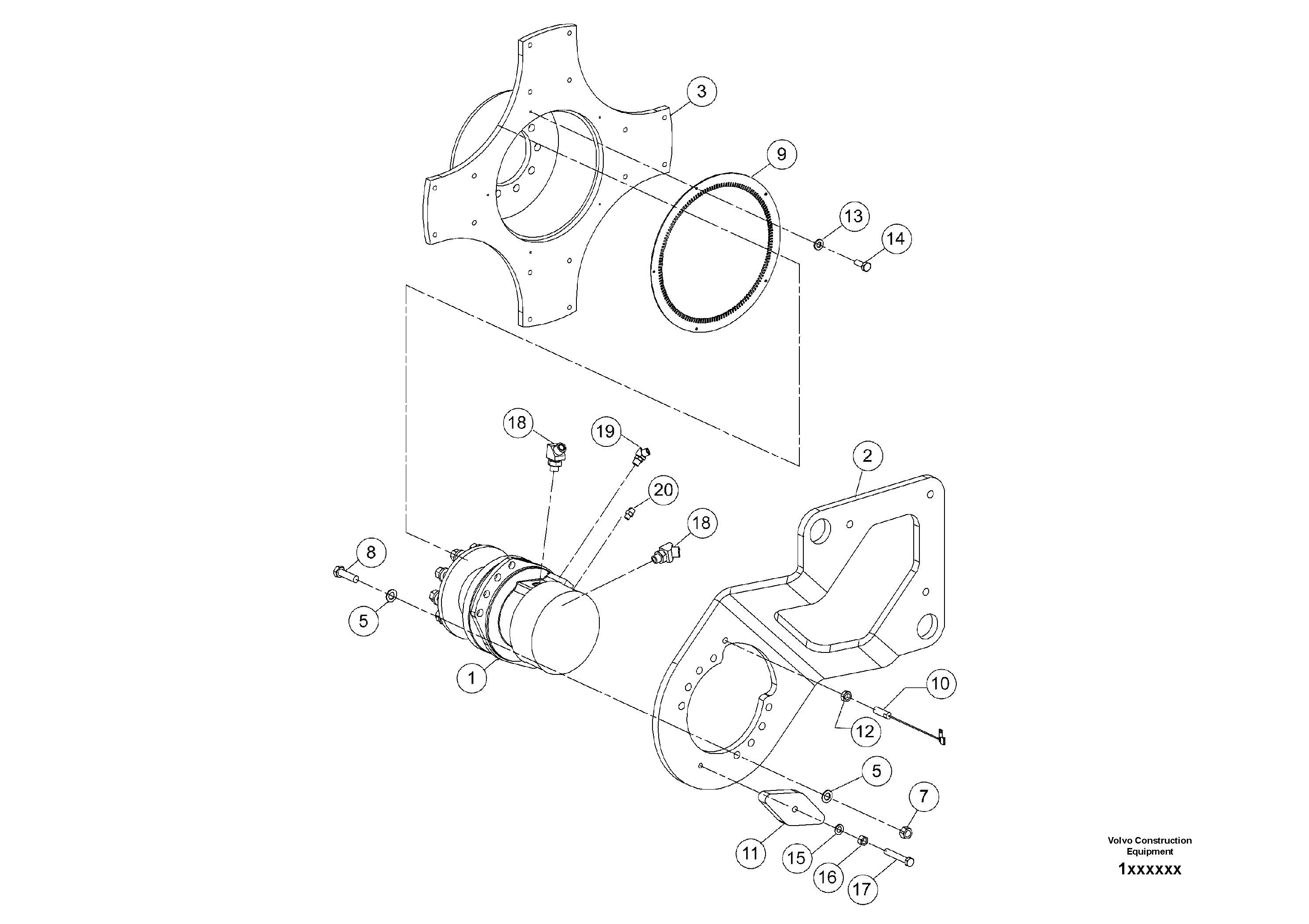 Схема запчастей Volvo DD80 - 41035 Drum Drive Assembly DD80 S/N 0820107116 -