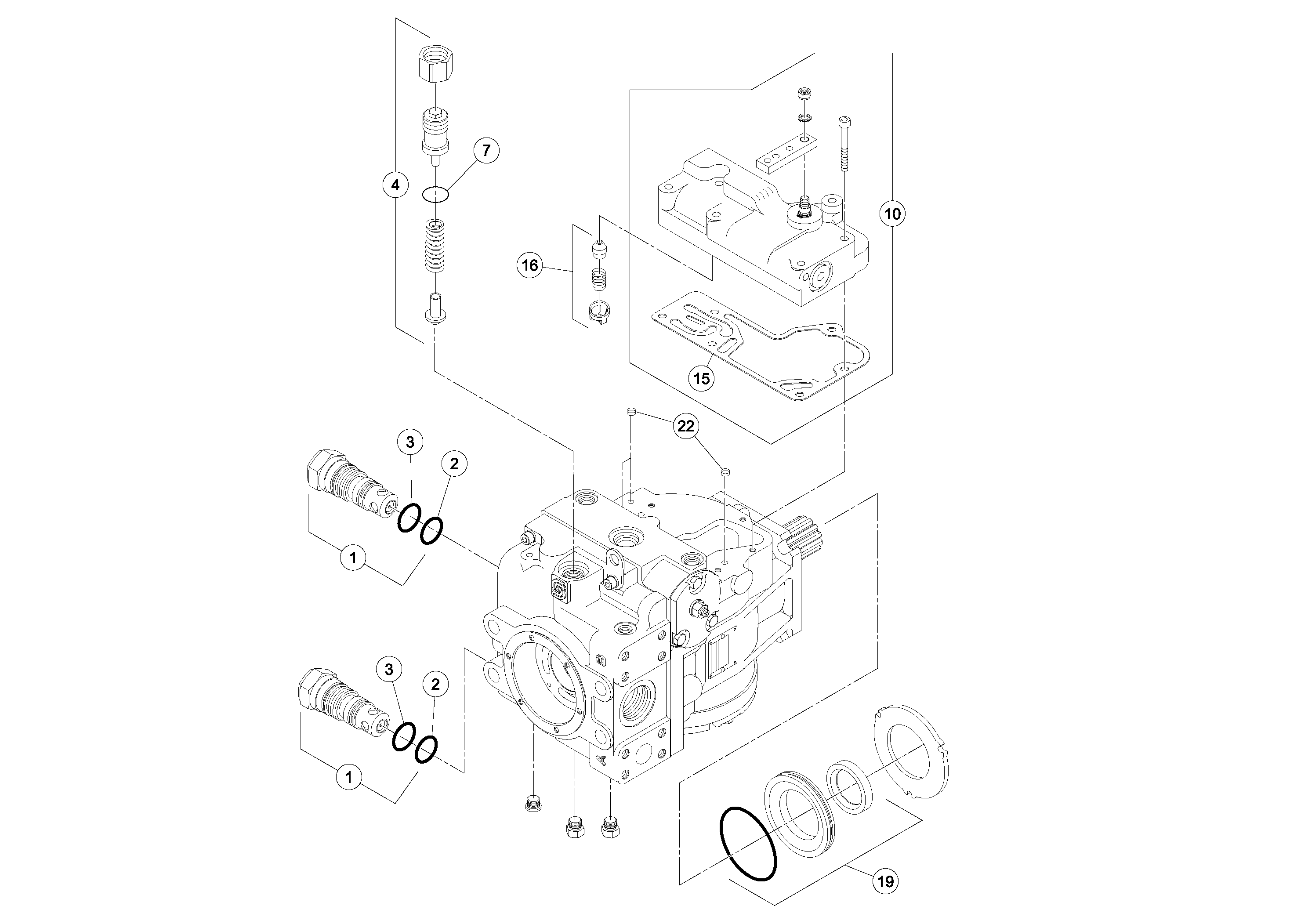 Схема запчастей Volvo DD80 - 58468 Propulsion Pump DD80 S/N 0820107116 -