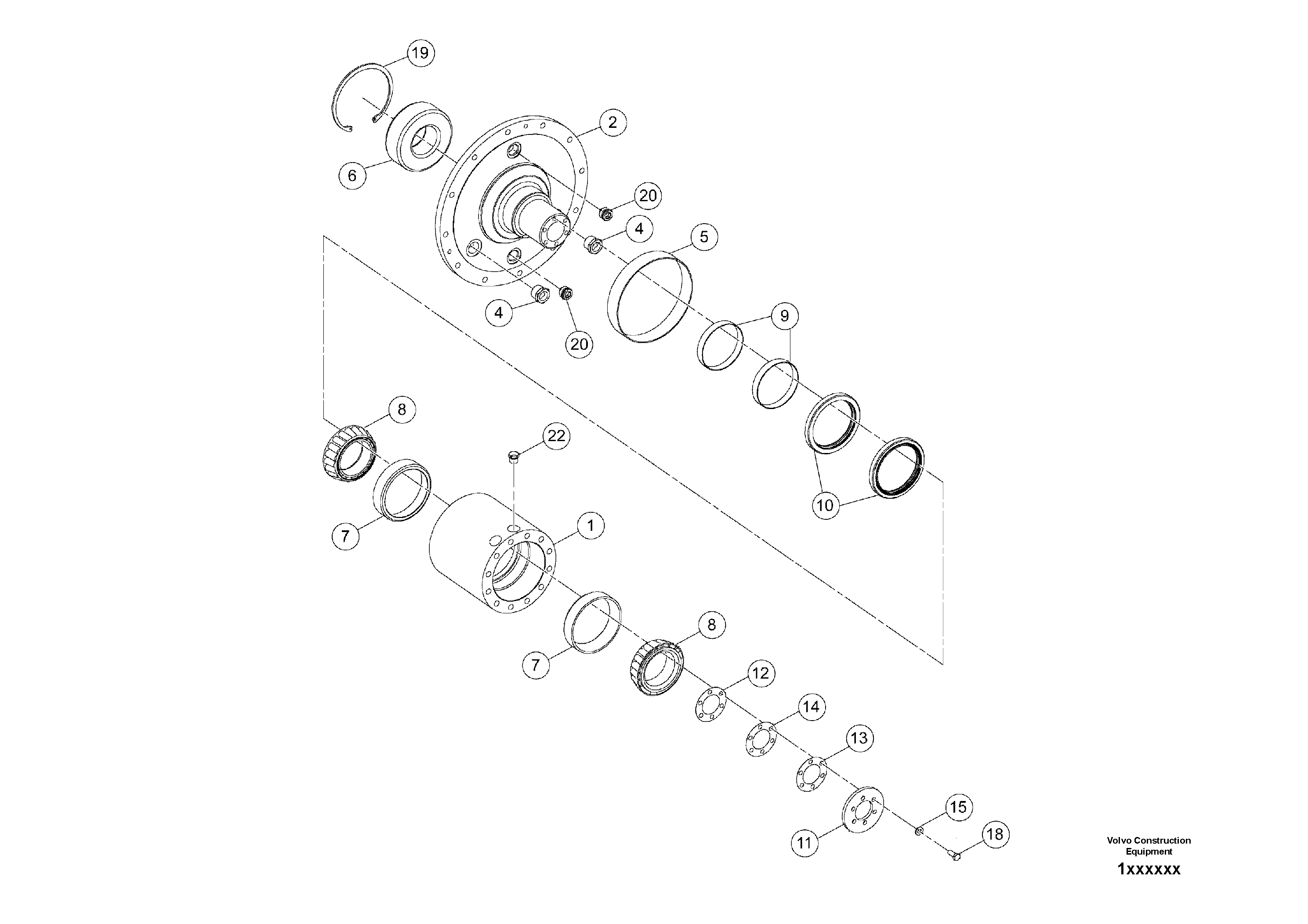 Схема запчастей Volvo DD80 - 47673 Carrier Assembly DD80 S/N 0820107116 -