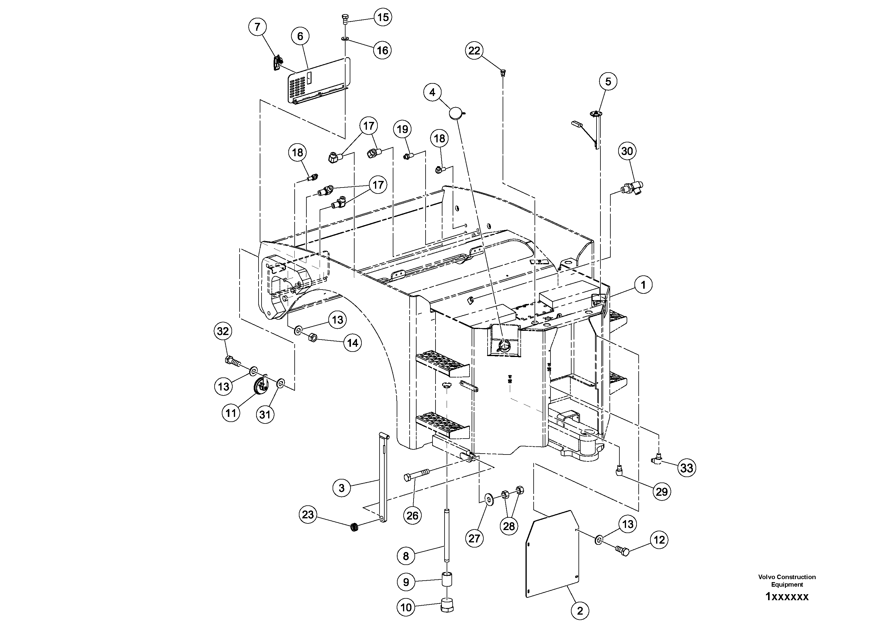 Схема запчастей Volvo DD80 - 56604 Frame Assembly DD80 S/N 0820107116 -