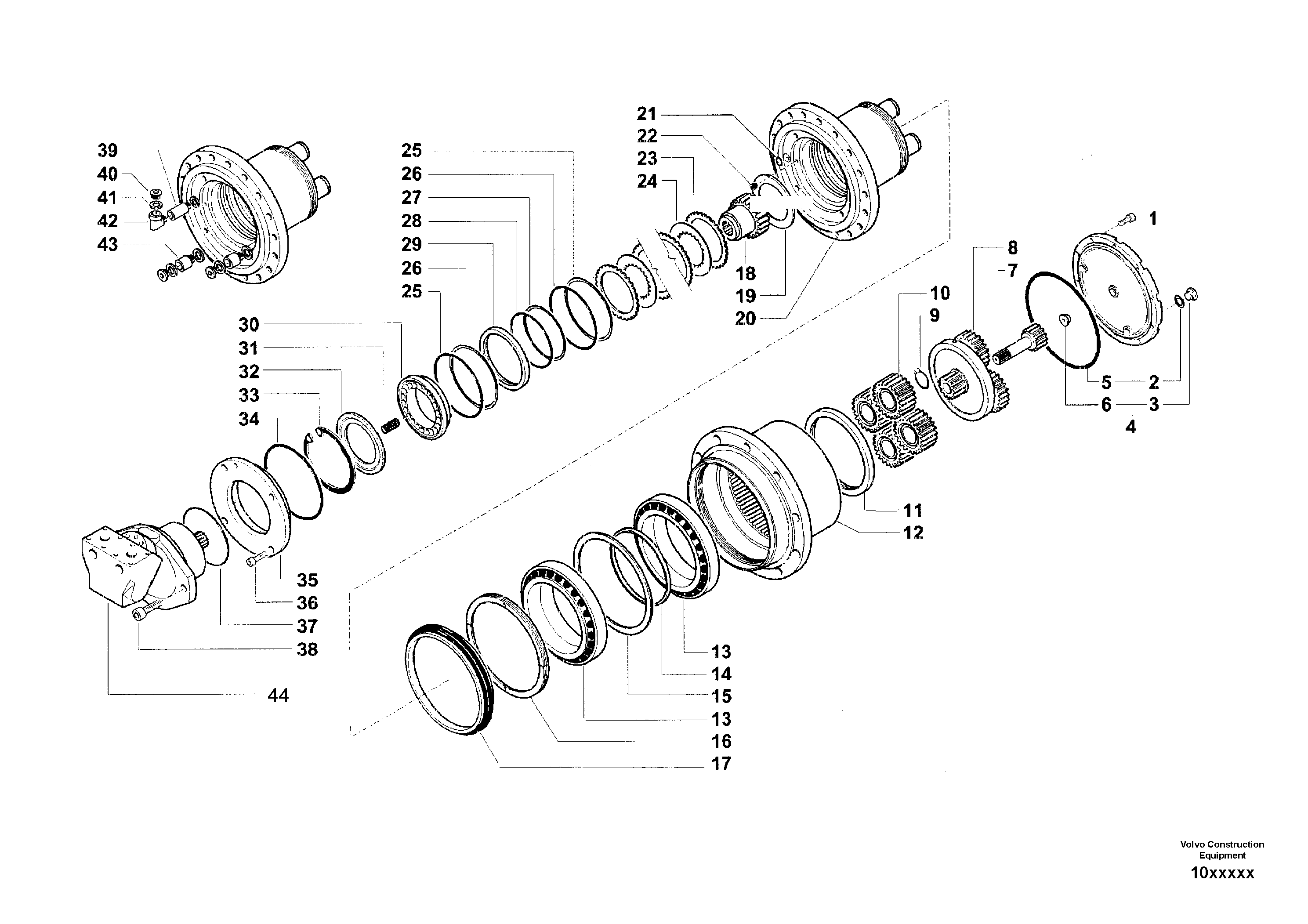 Схема запчастей Volvo DD90 - 66216 Drum Drive With Motor DD90 S/N 08200011422 -