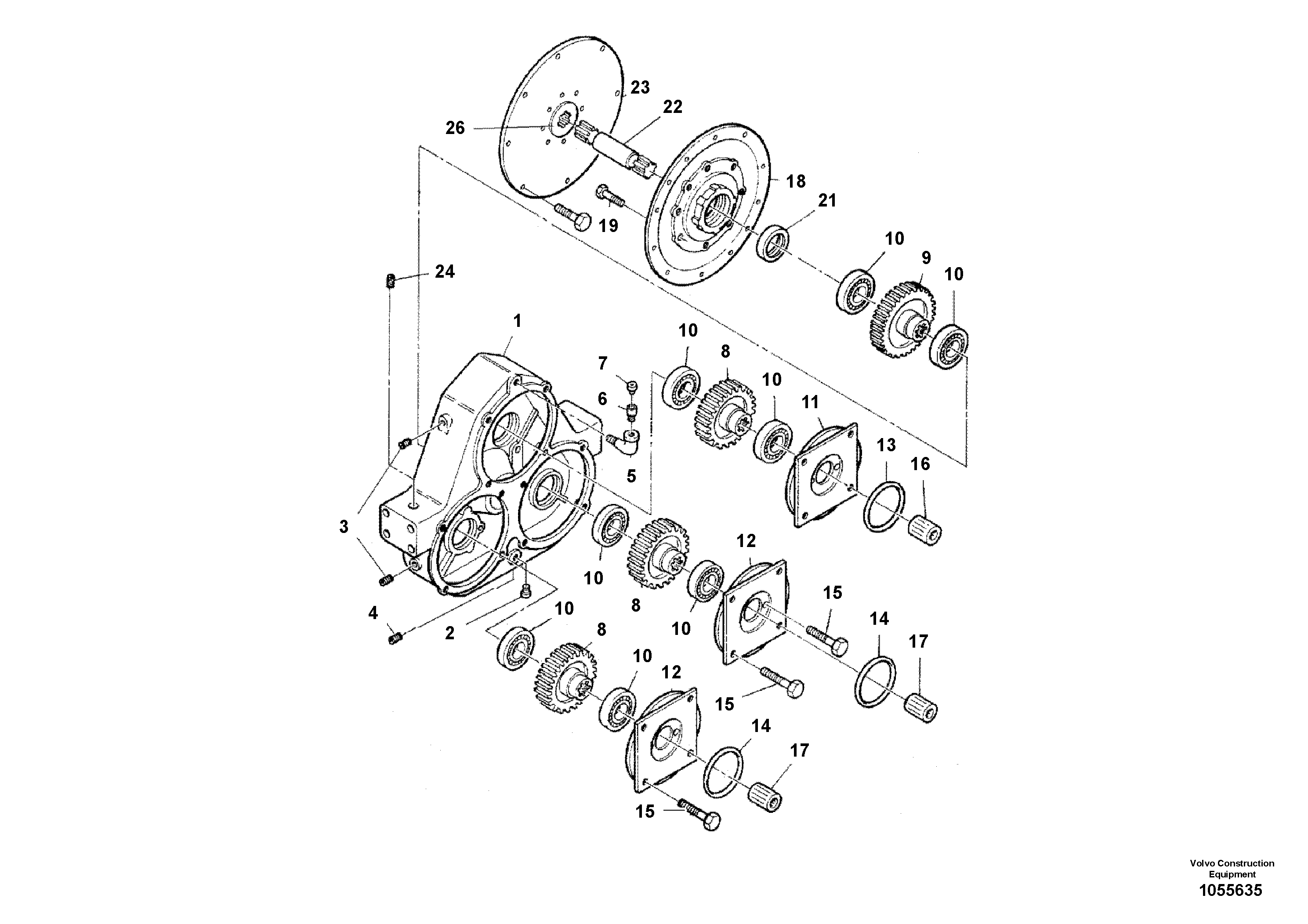 Схема запчастей Volvo DD90 - 50804 Triple Pump Drive DD90 S/N 08200011422 -