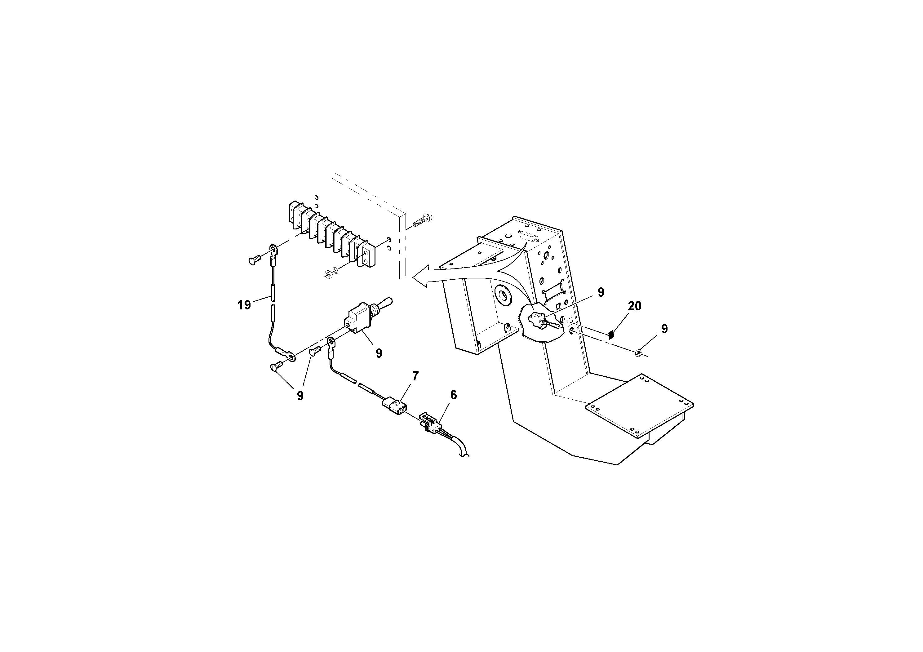 Схема запчастей Volvo DD90 - 93200 HID Spotlight Installation DD90/DD90HF S/N 197375 -