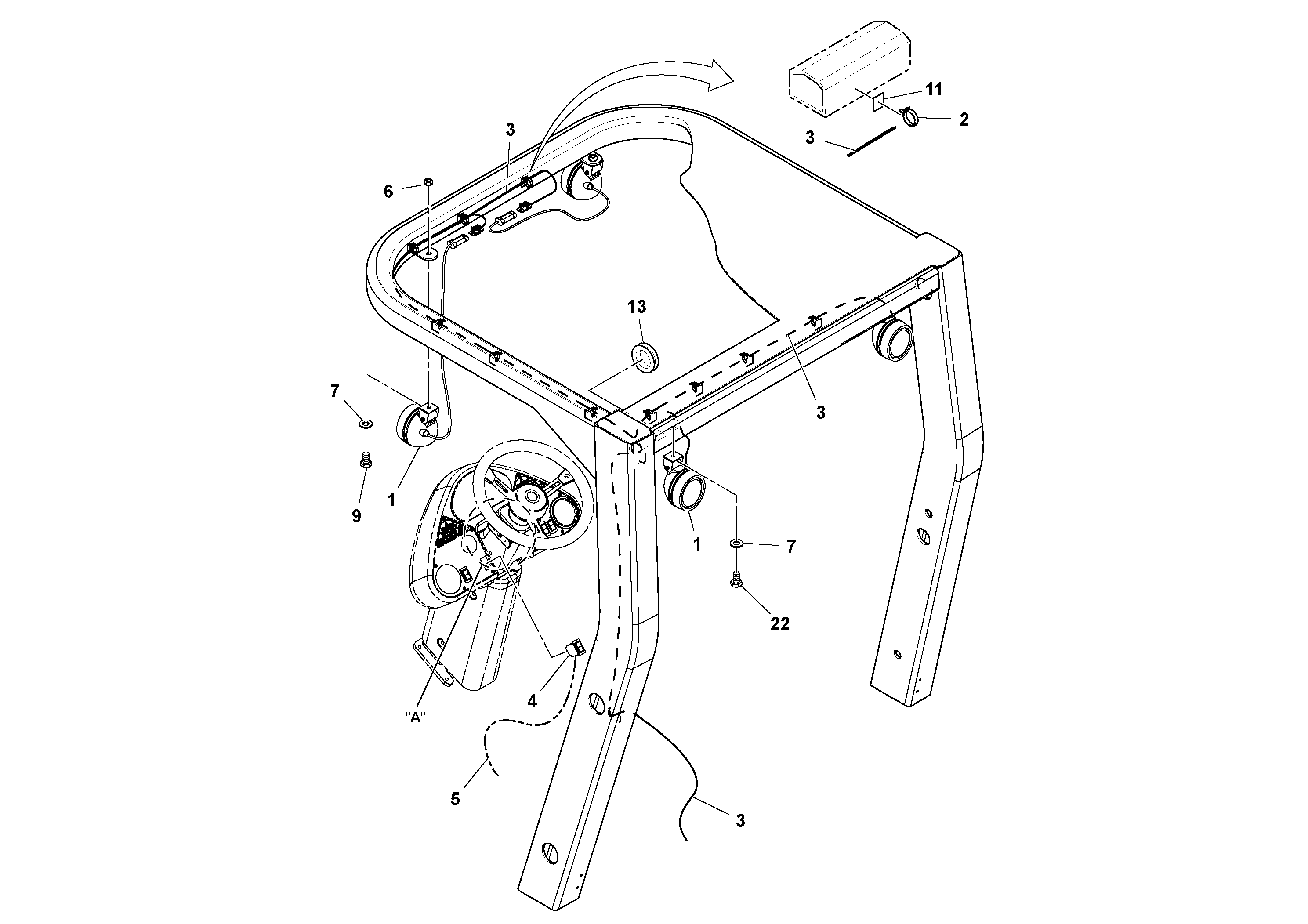 Схема запчастей Volvo SD116DX/SD116F S/N 197542 - - 54834 Work lights Installation 
