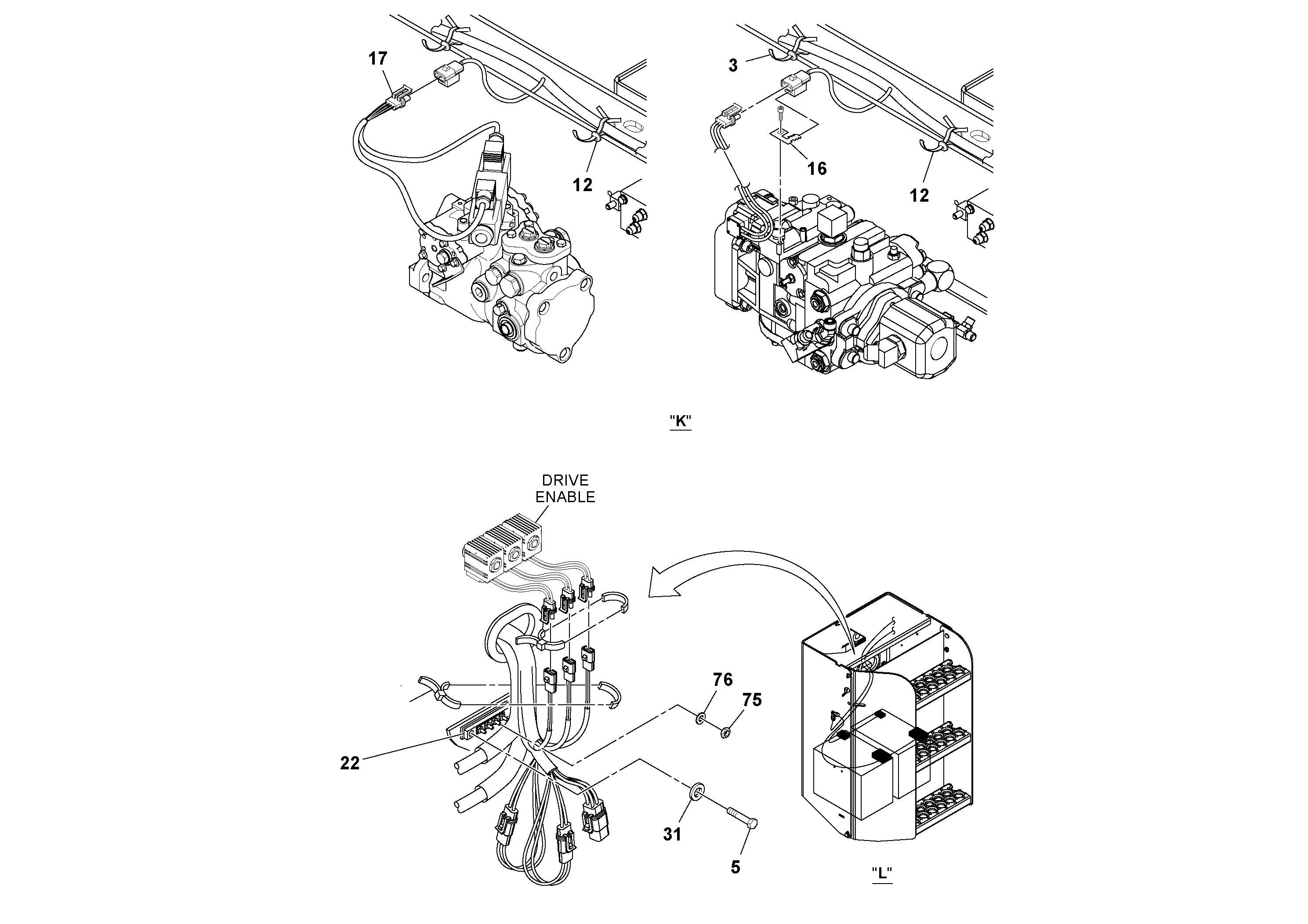 Схема запчастей Volvo SD116DX/SD116F S/N 197542 - - 60396 Electrical Installation 