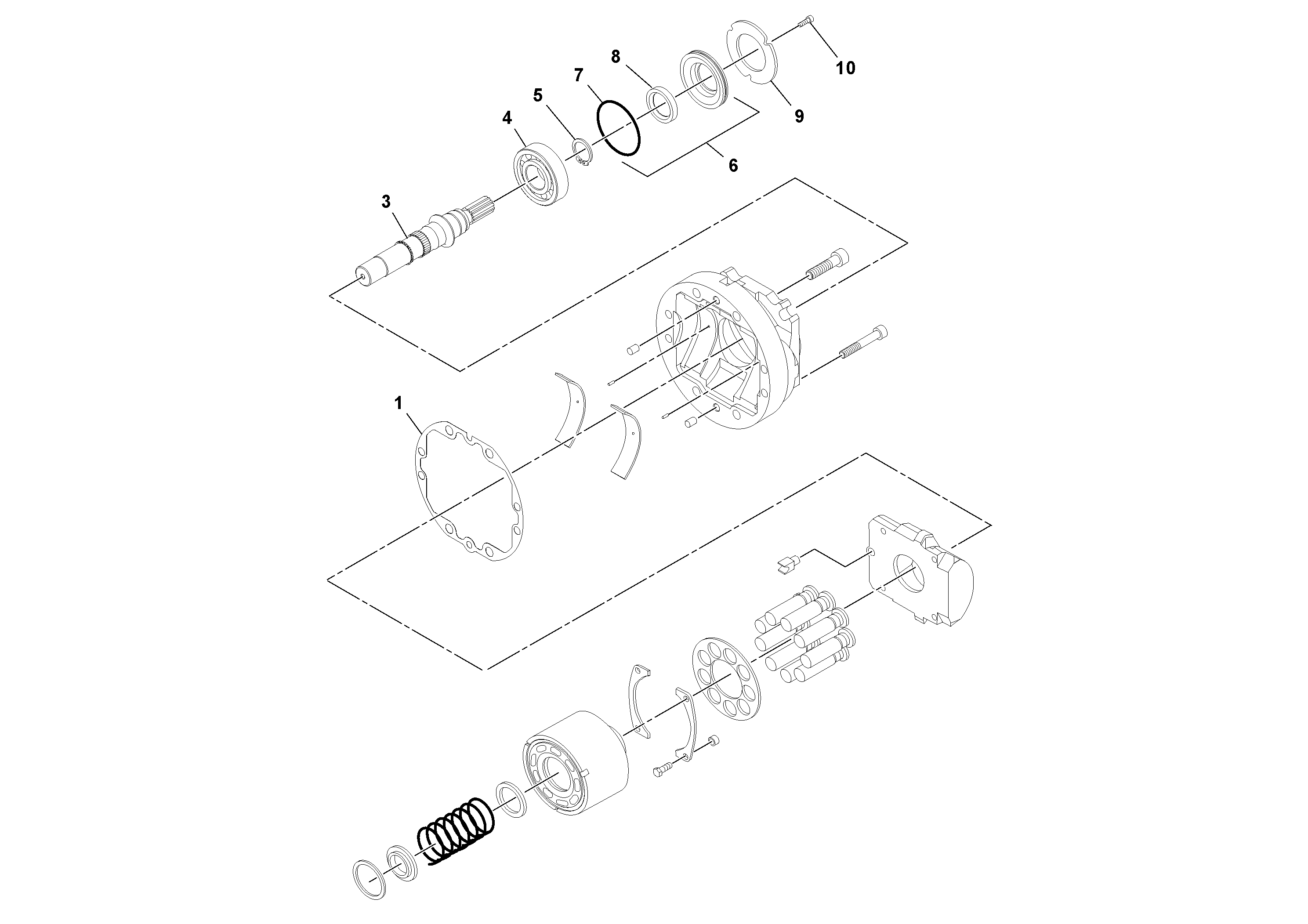 Схема запчастей Volvo SD116DX/SD116F S/N 197542 - - 56645 Axle Motor 