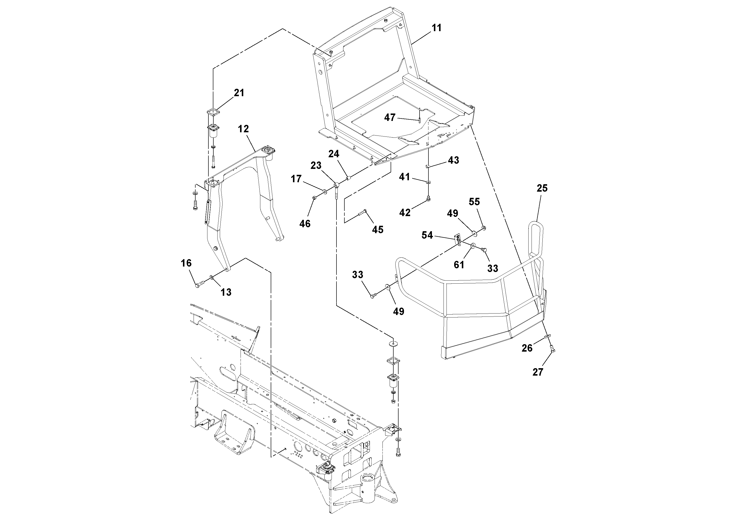 Схема запчастей Volvo SD116DX/SD116F S/N 197542 - - 10733 Operators Platform Installation 