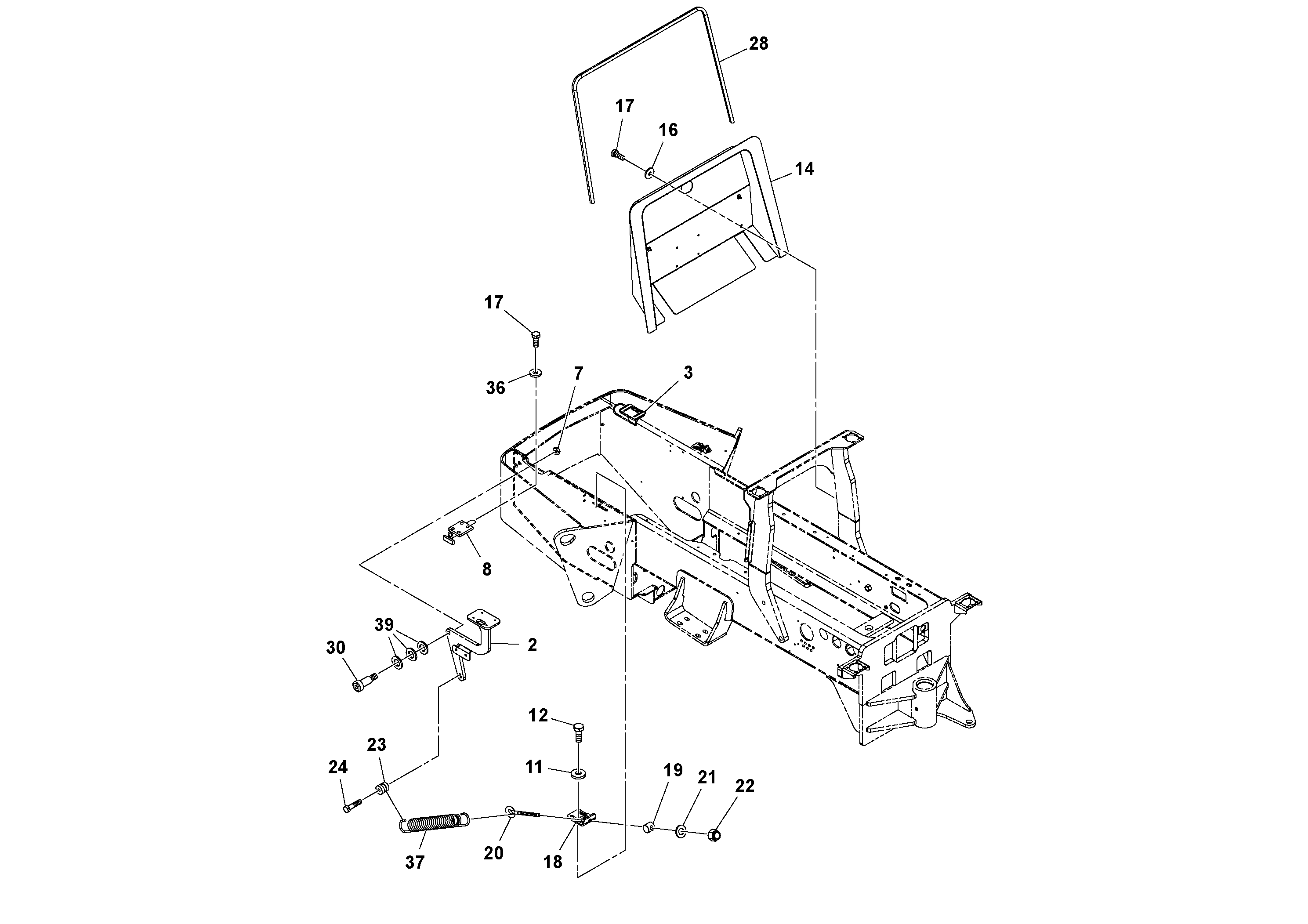 Схема запчастей Volvo SD116DX/SD116F S/N 197542 - - 106007 Hood Installation 