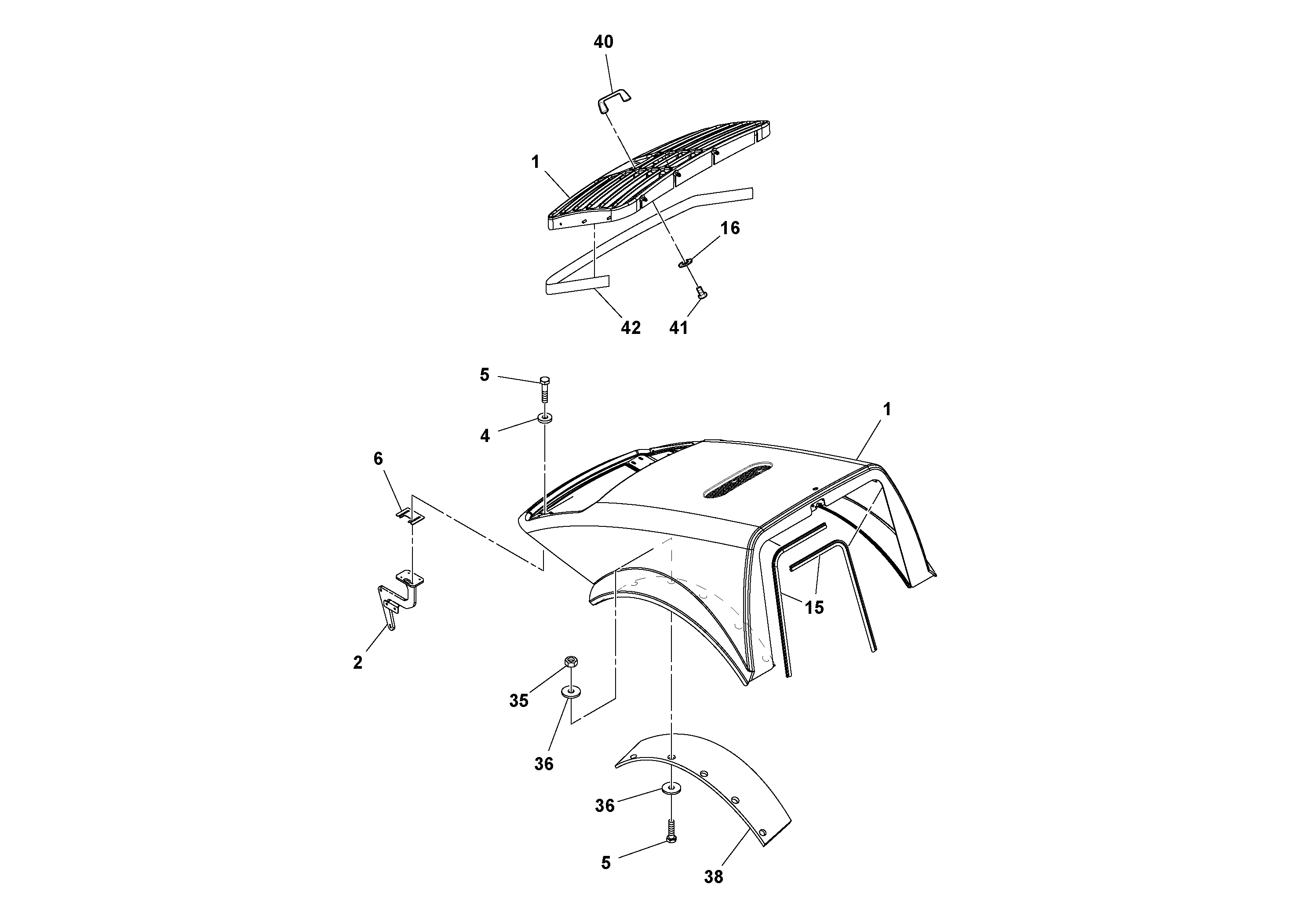 Схема запчастей Volvo SD116DX/SD116F S/N 197542 - - 11470 Hood Installation 
