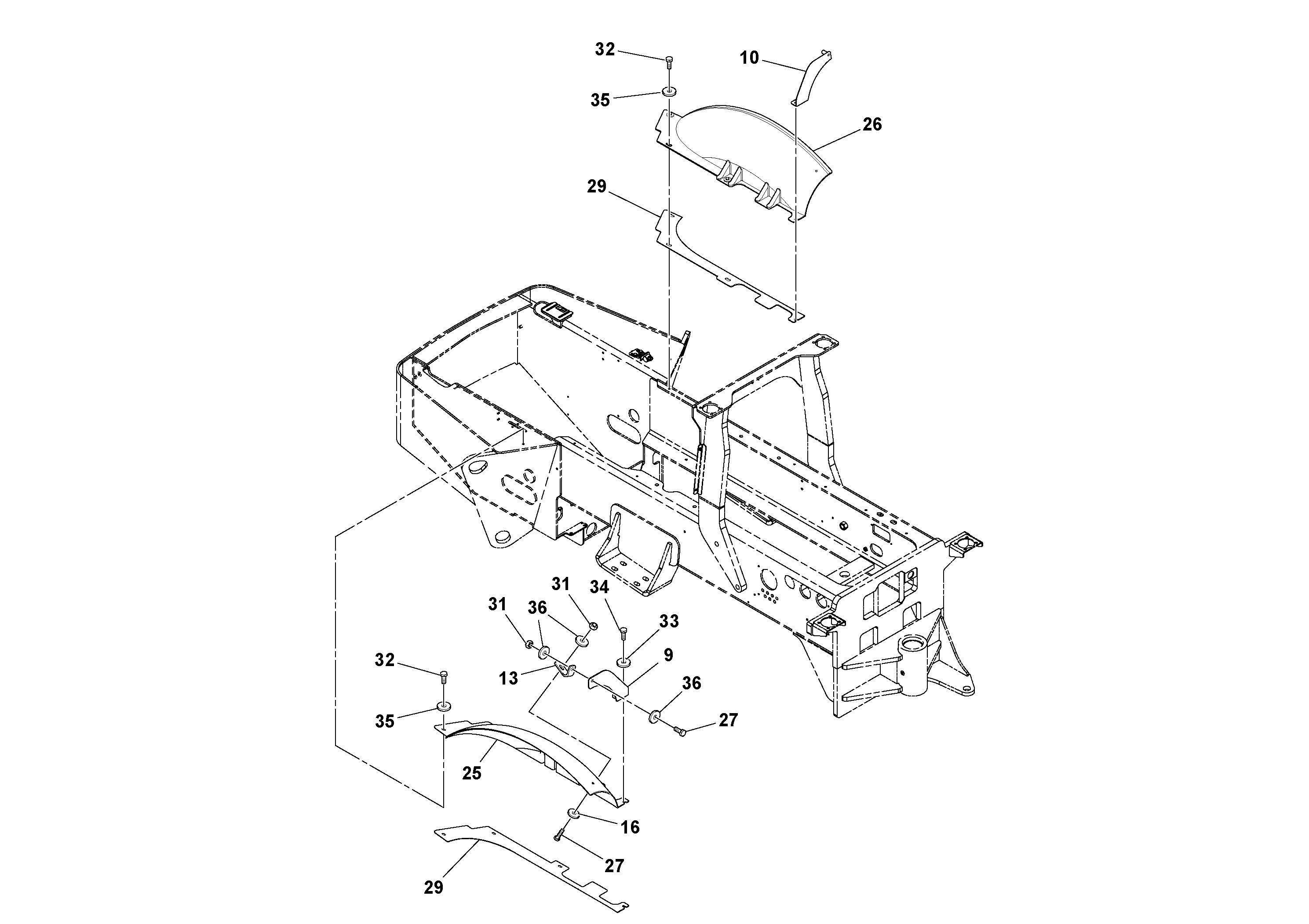 Схема запчастей Volvo SD116DX/SD116F S/N 197542 - - 14333 Hood Installation 