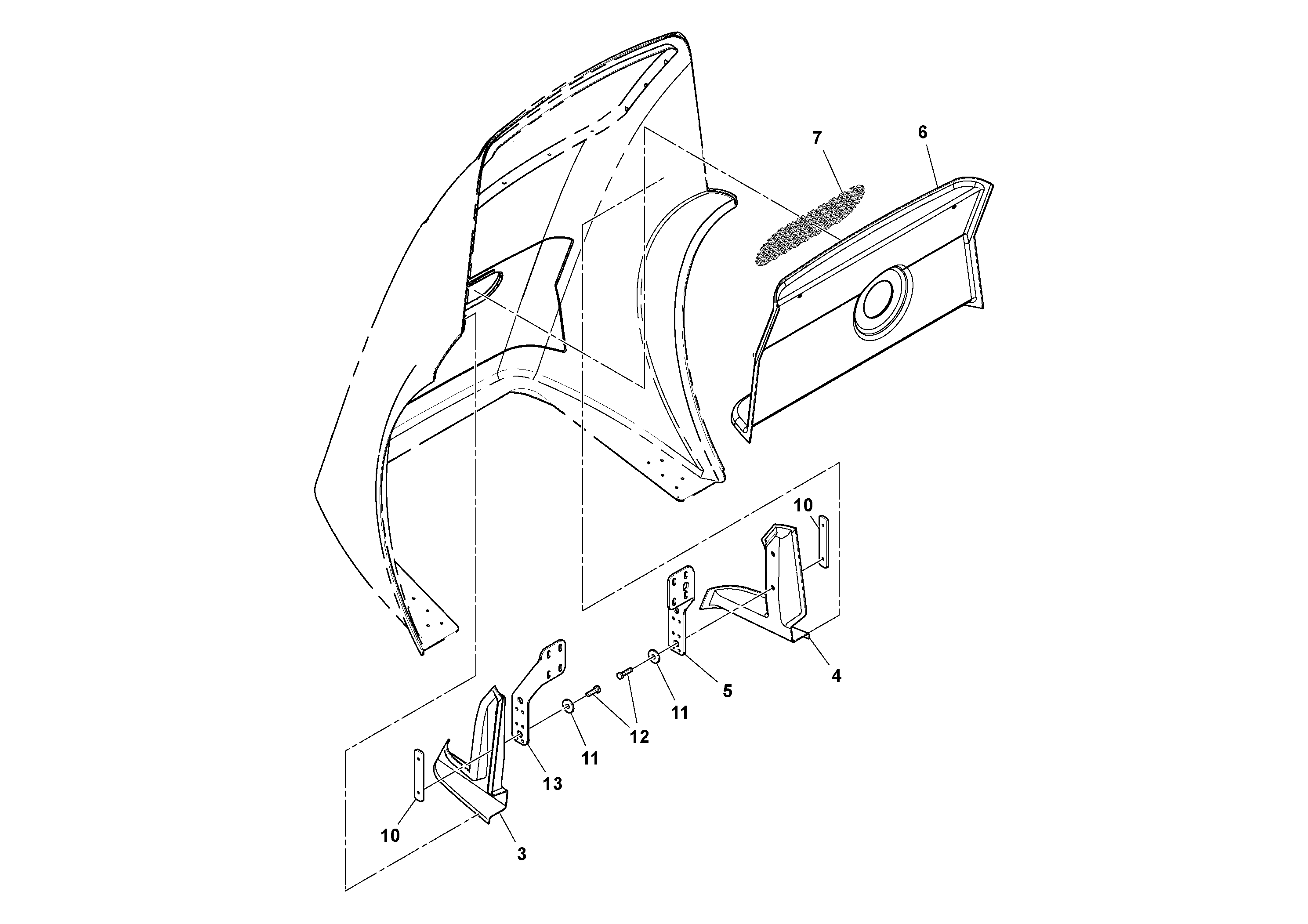Схема запчастей Volvo SD116DX/SD116F S/N 197542 - - 53987 Hood Assembly 