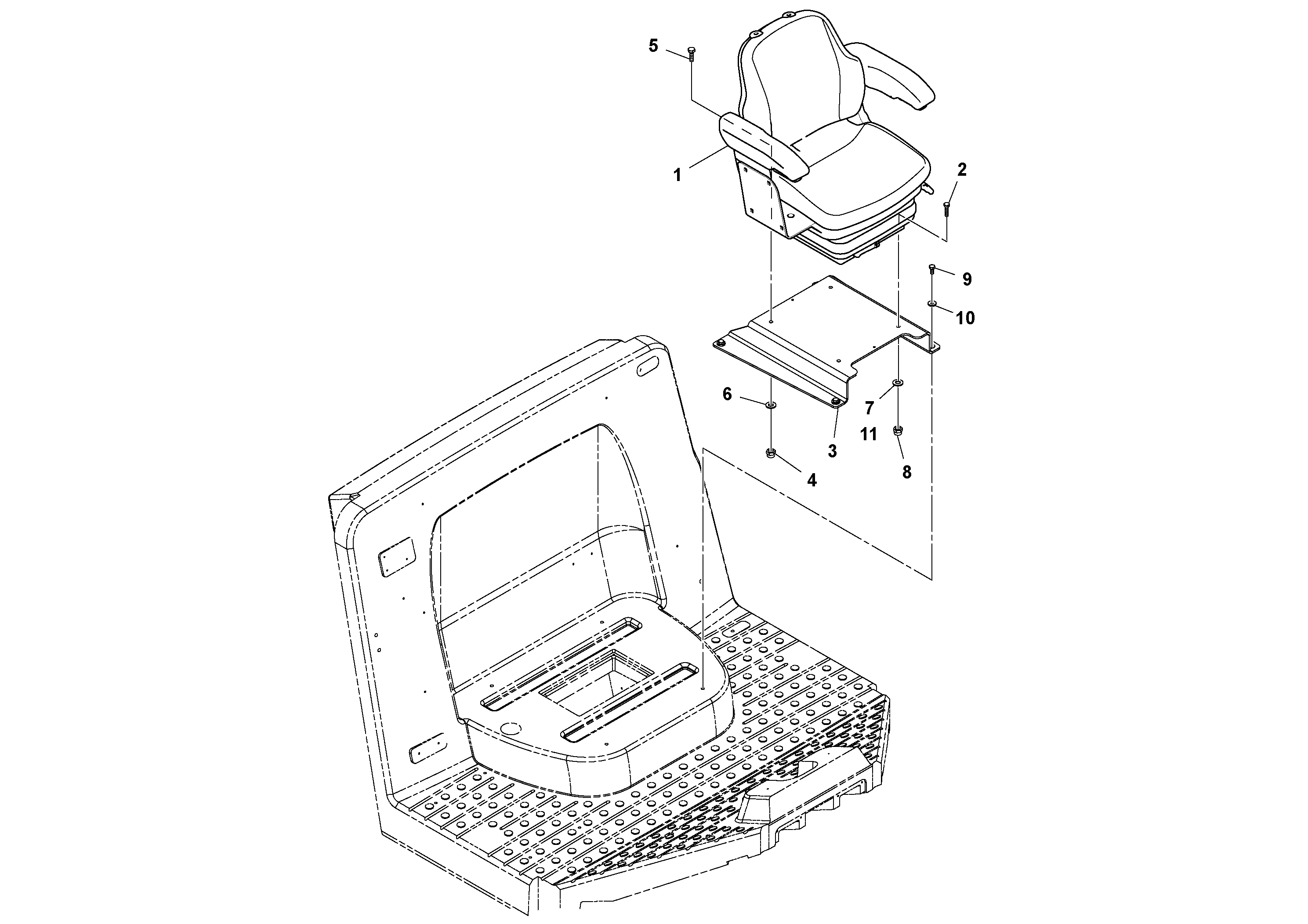 Схема запчастей Volvo SD116DX/SD116F S/N 197542 - - 76020 Seat Assembly 