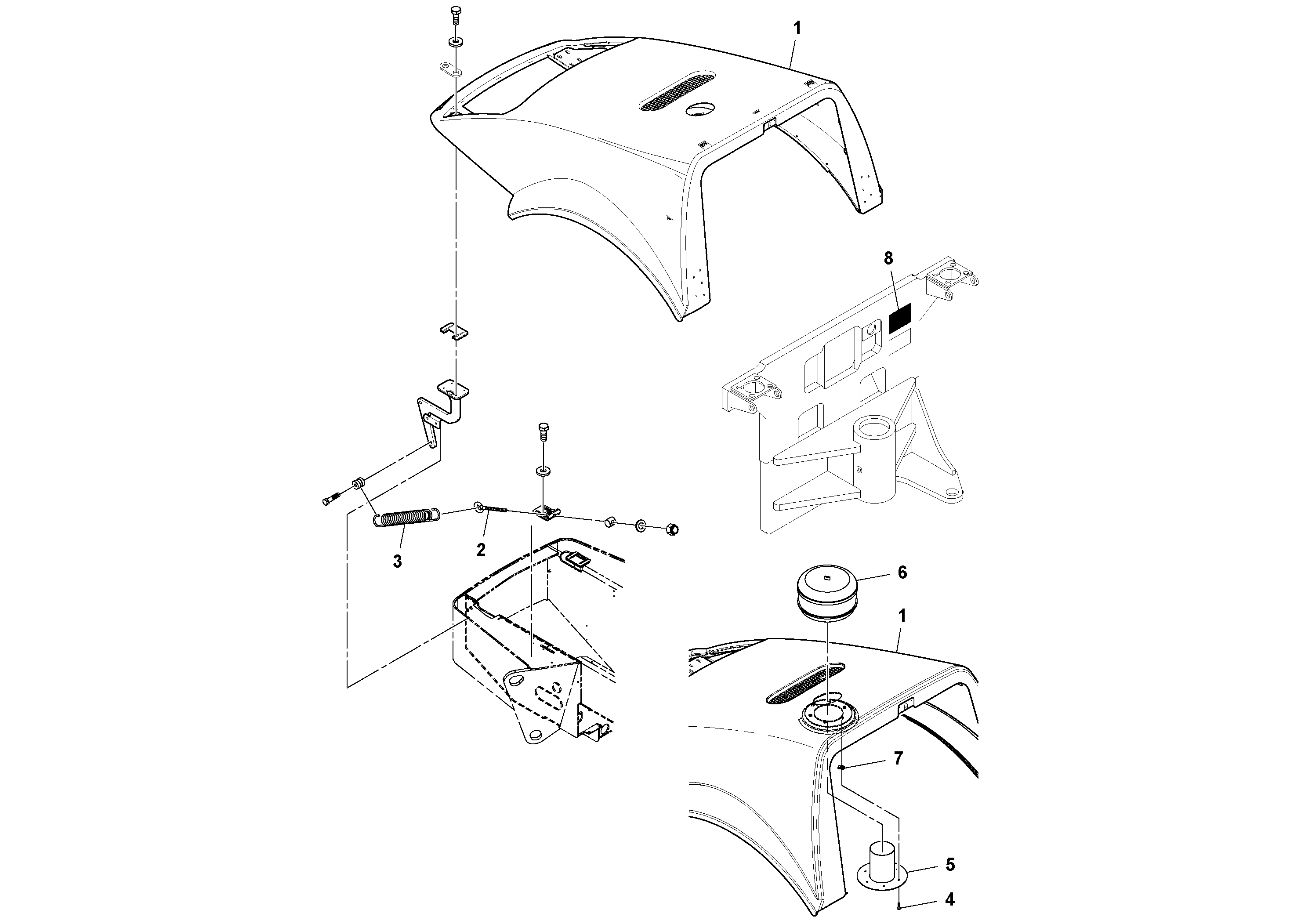 Схема запчастей Volvo SD116DX/SD116F S/N 197542 - - 52421 Sound Kit W/Pre-cleaner Installation 