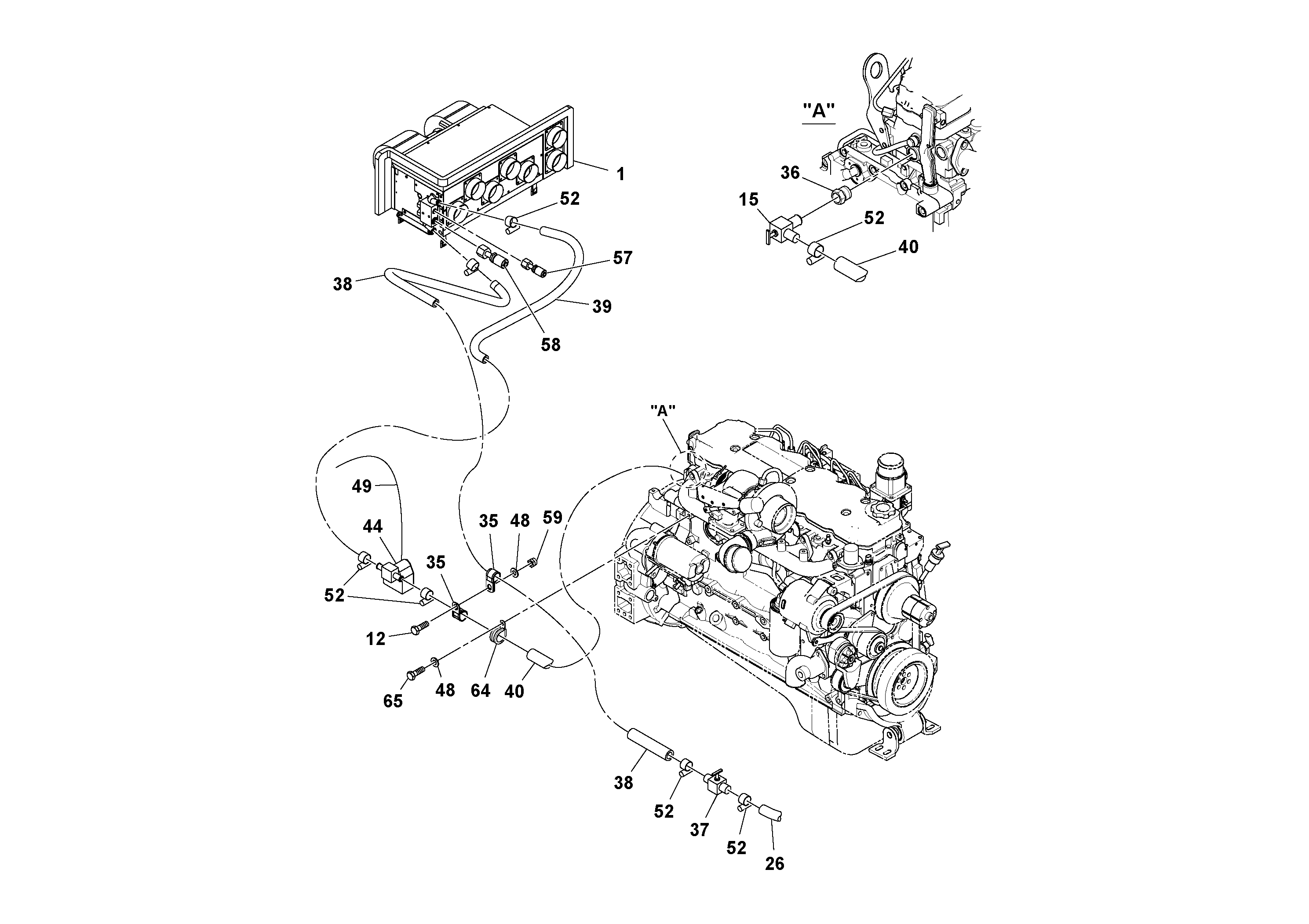 Схема запчастей Volvo SD116DX/SD116F S/N 197542 - - 101769 Heater Installation 