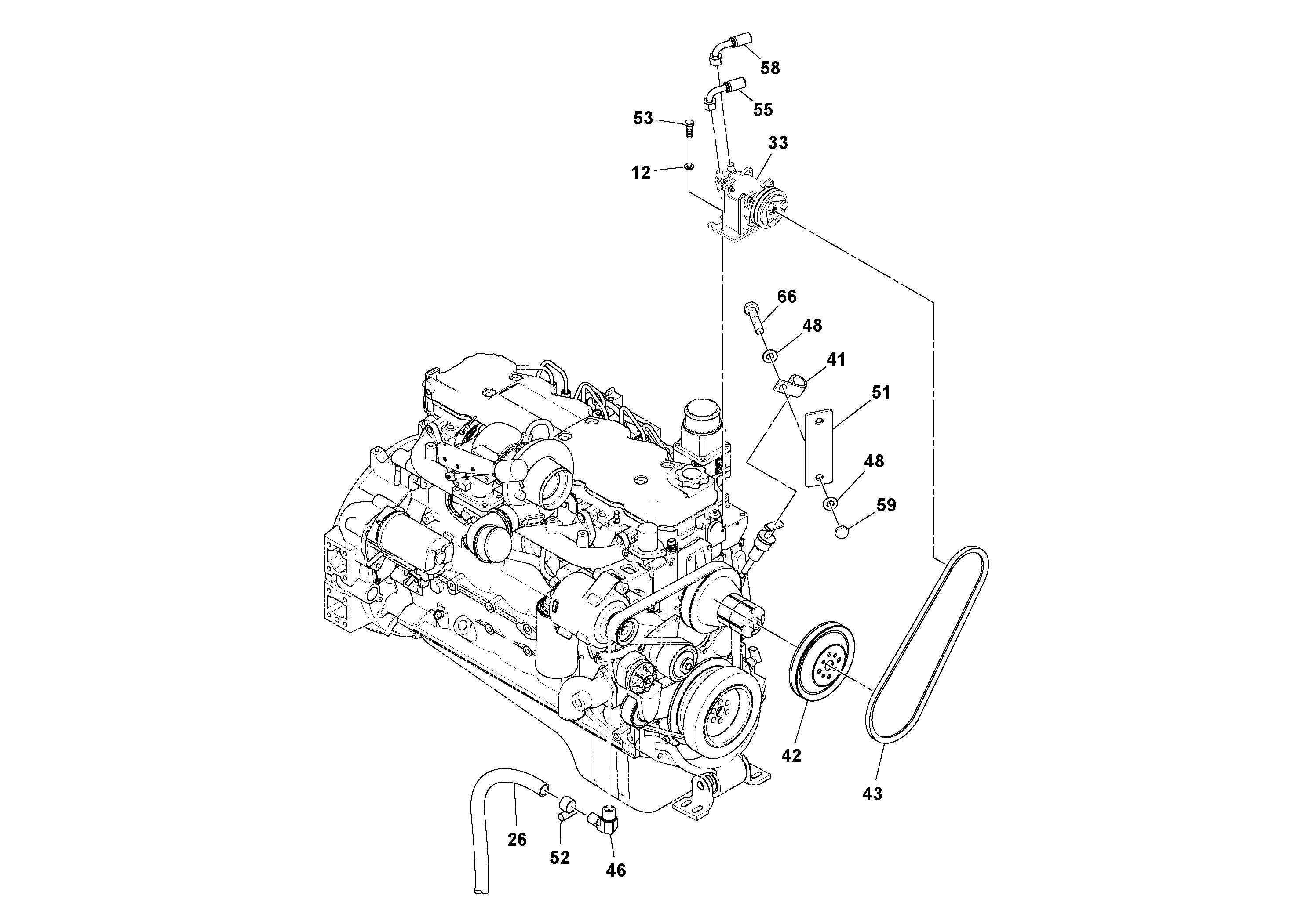 Схема запчастей Volvo SD116DX/SD116F S/N 197542 - - 52511 Heater Installation 