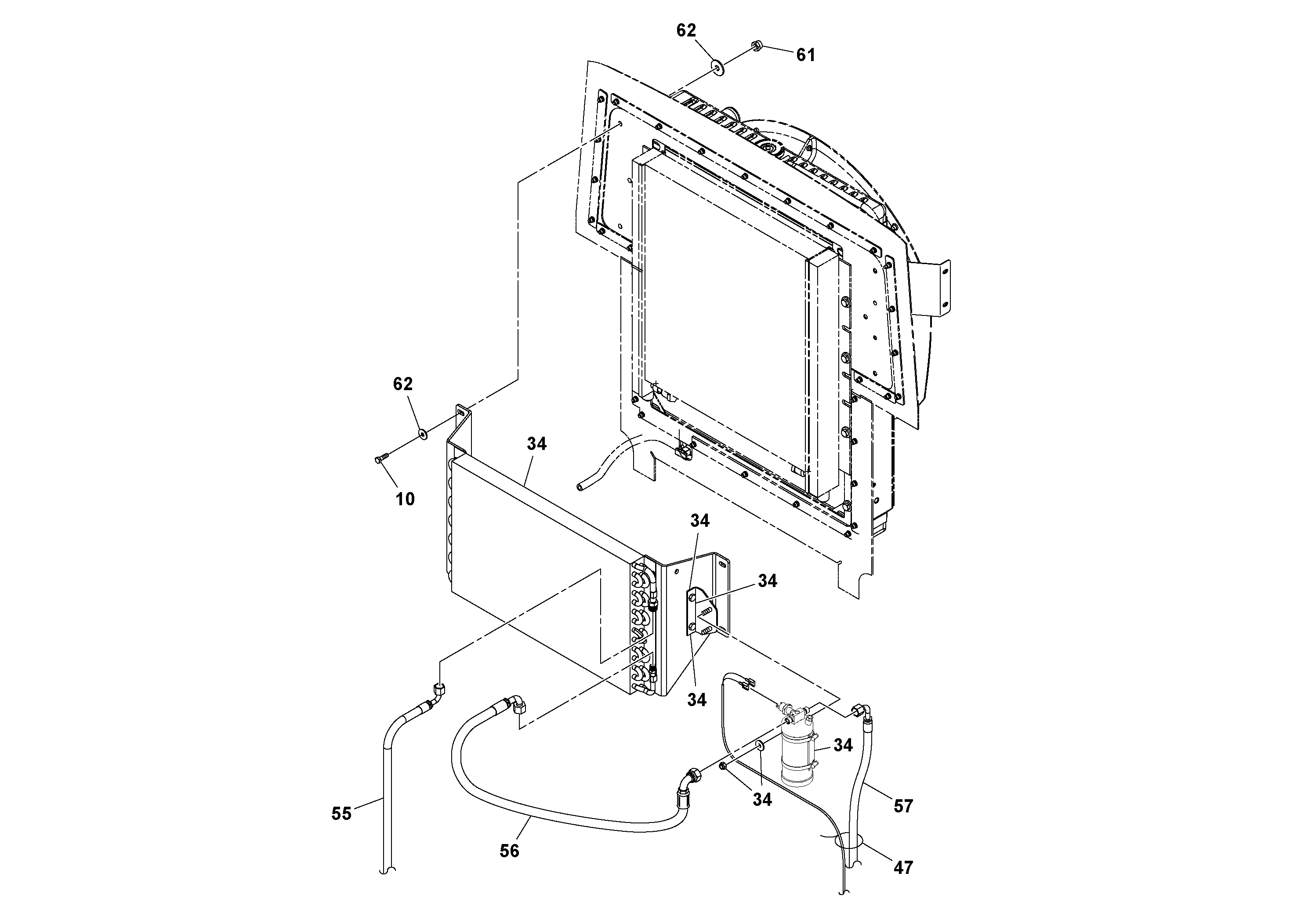 Схема запчастей Volvo SD116DX/SD116F S/N 197542 - - 52512 Heater Installation 