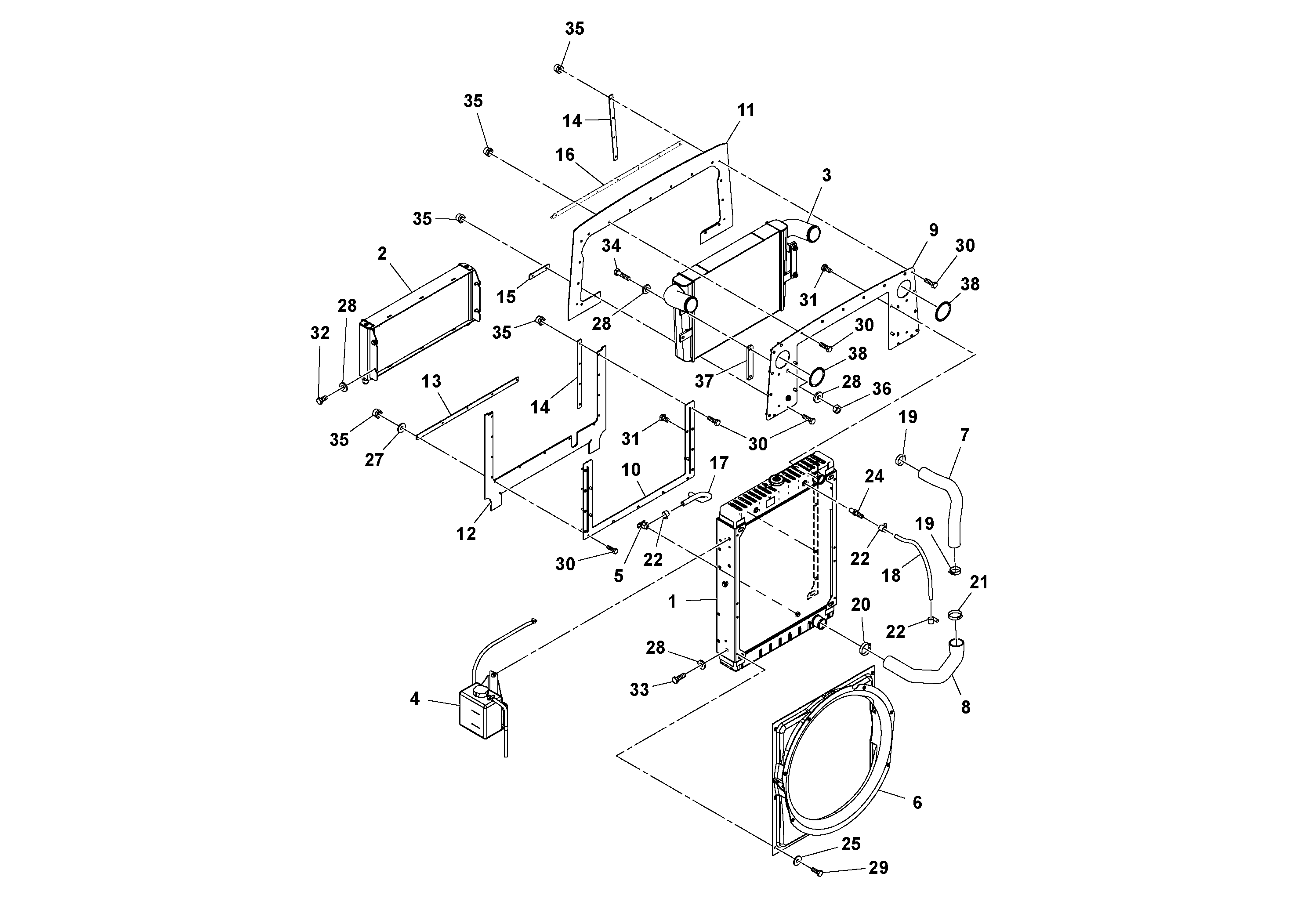 Схема запчастей Volvo SD116DX/SD116F S/N 197542 - - 47703 Масляный радиатор в сборе 