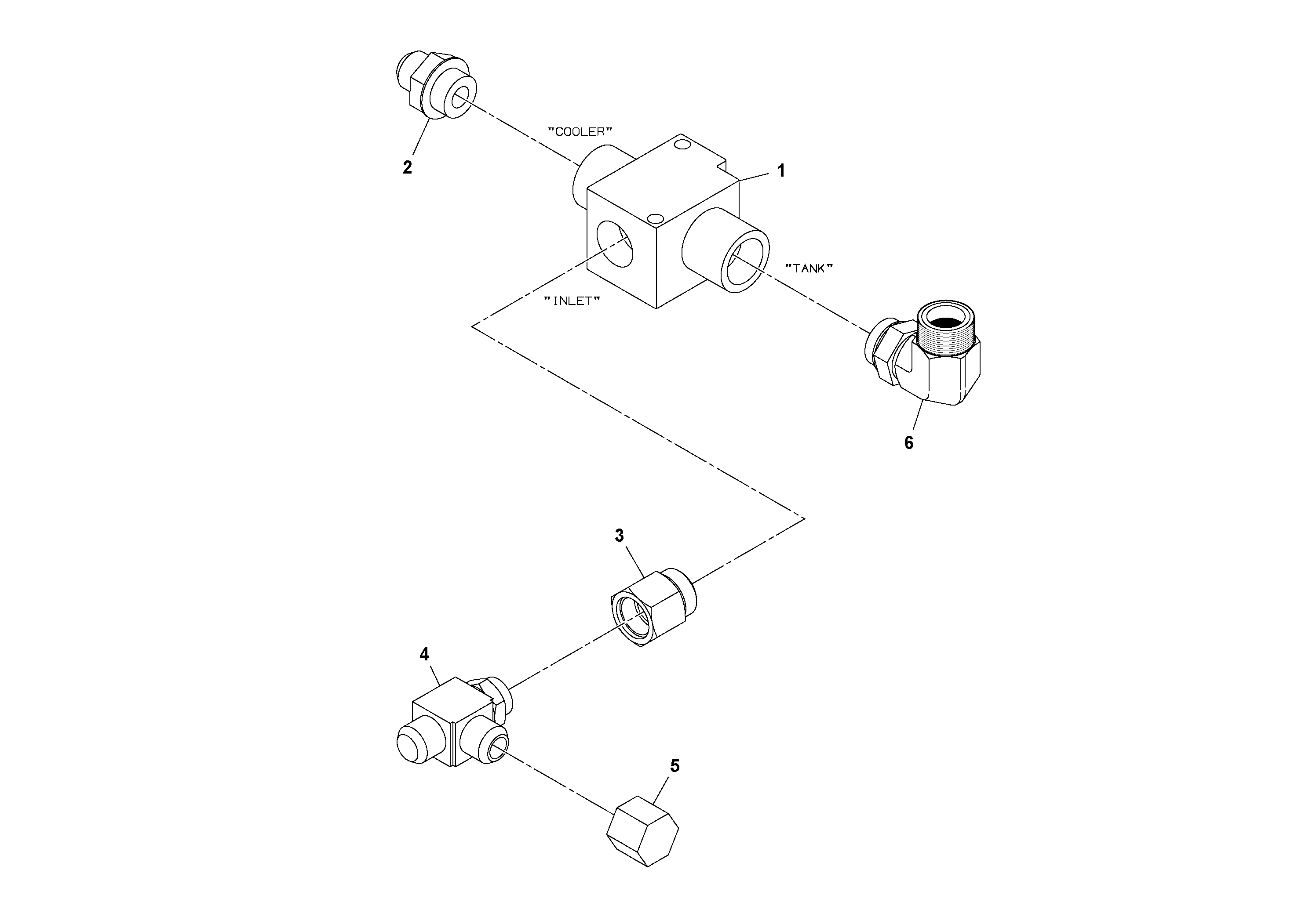Схема запчастей Volvo SD116DX/SD116F S/N 197542 - - 47711 Thermal Bypass Valve Installation 