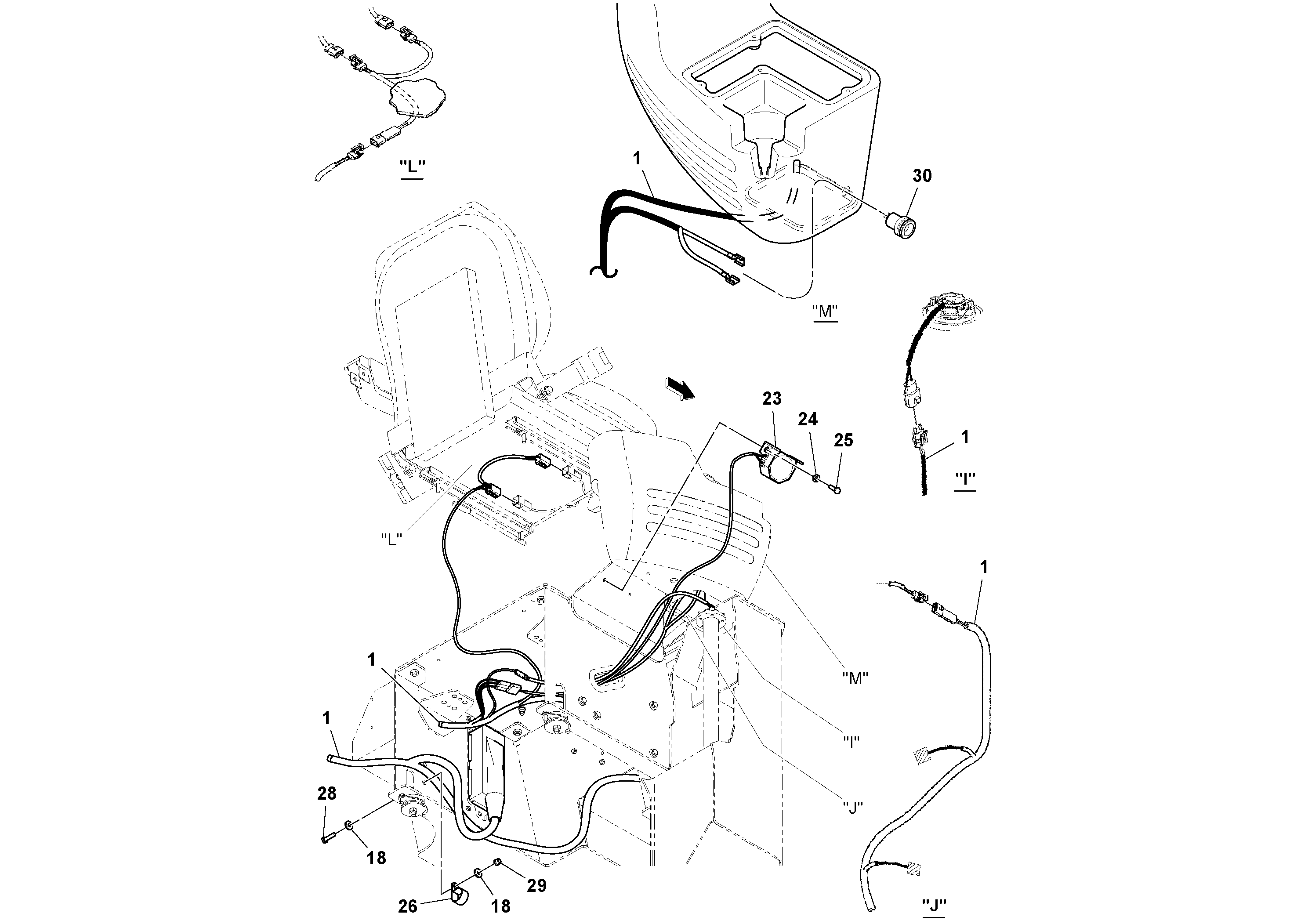 Схема запчастей Volvo SD25D/SD25F S/N 197379 - - 76607 Cable Harness Installation 