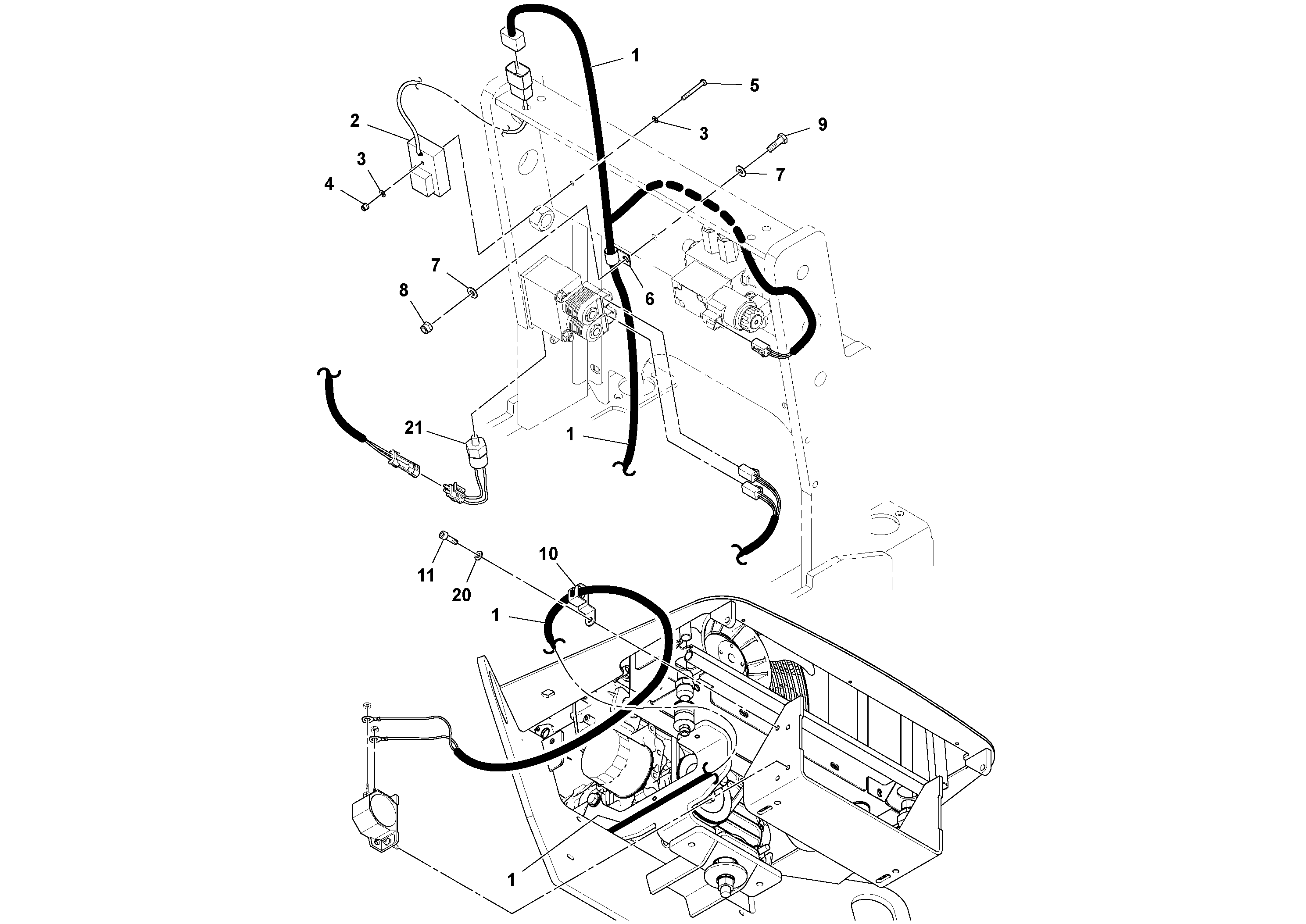 Схема запчастей Volvo SD25D/SD25F S/N 197379 - - 96375 Cable Harness Installation 