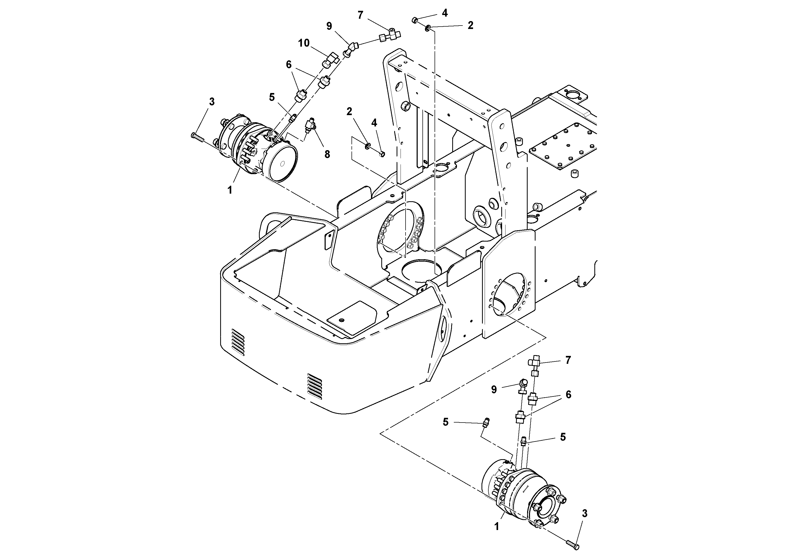 Схема запчастей Volvo SD25D/SD25F S/N 197379 - - 106480 Wheel Drive Installation 