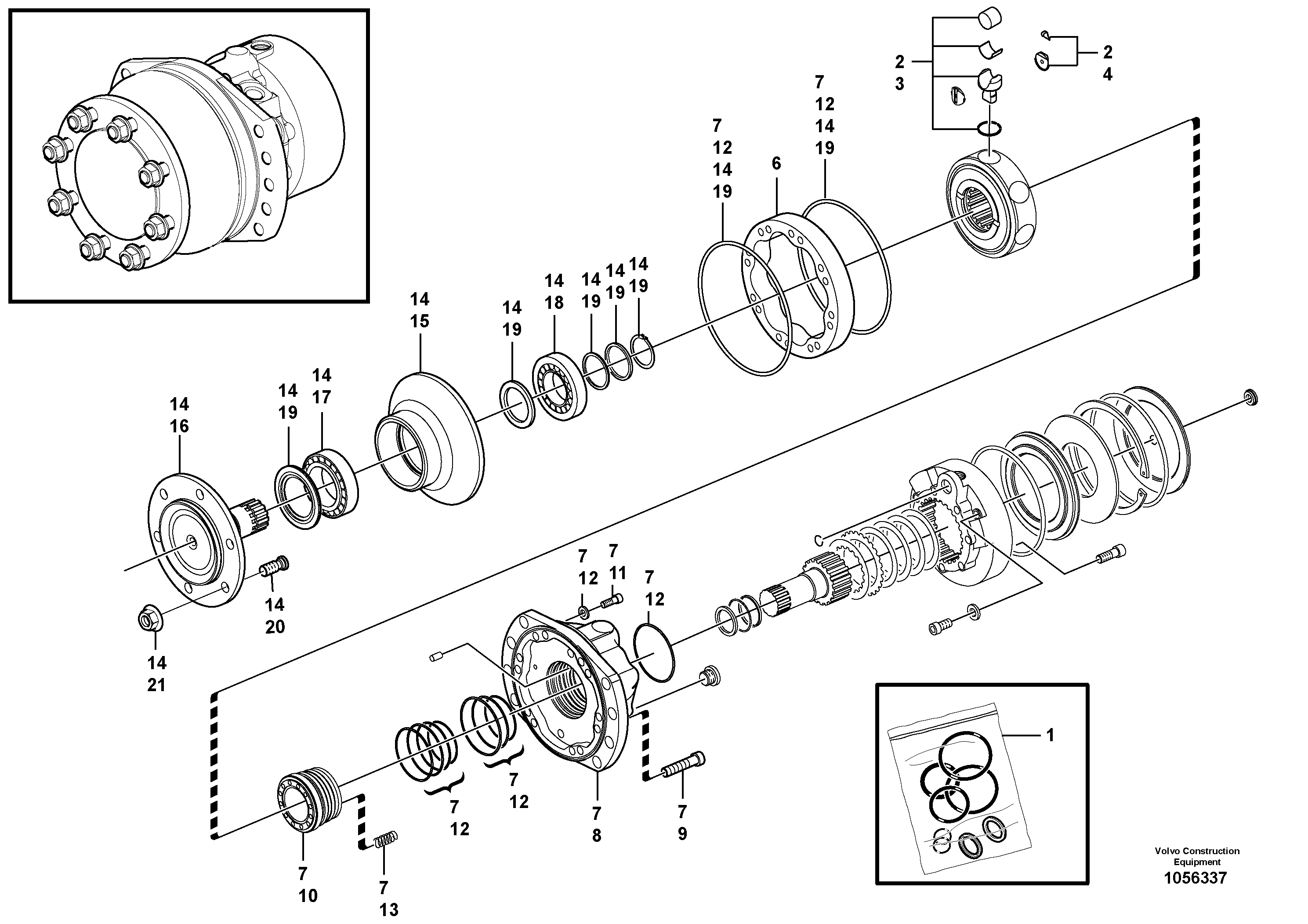 Схема запчастей Volvo SD25D/SD25F S/N 197379 - - 87322 Drum Drive Motor 