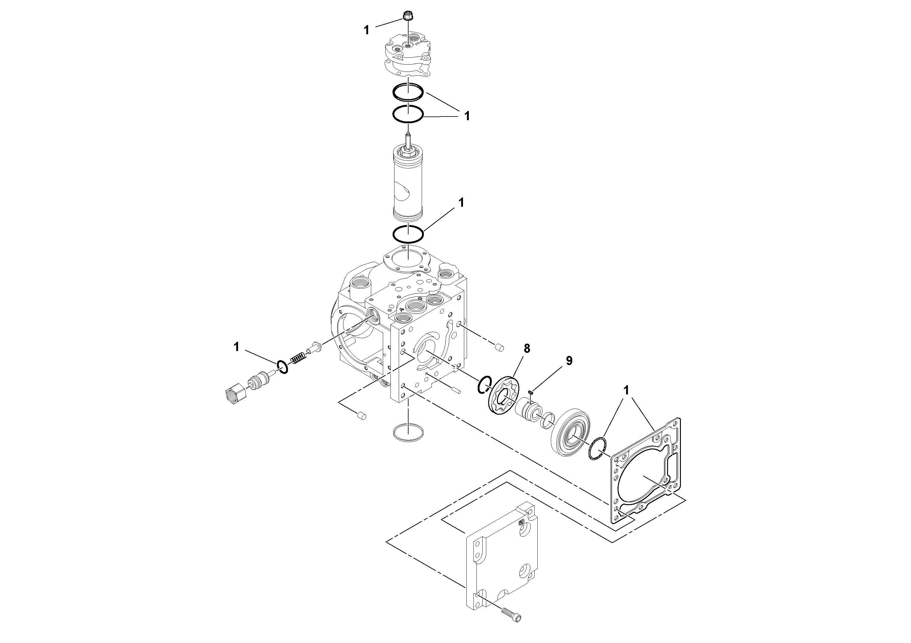 Схема запчастей Volvo SD25D/SD25F S/N 197379 - - 78806 Propulsion Pump 