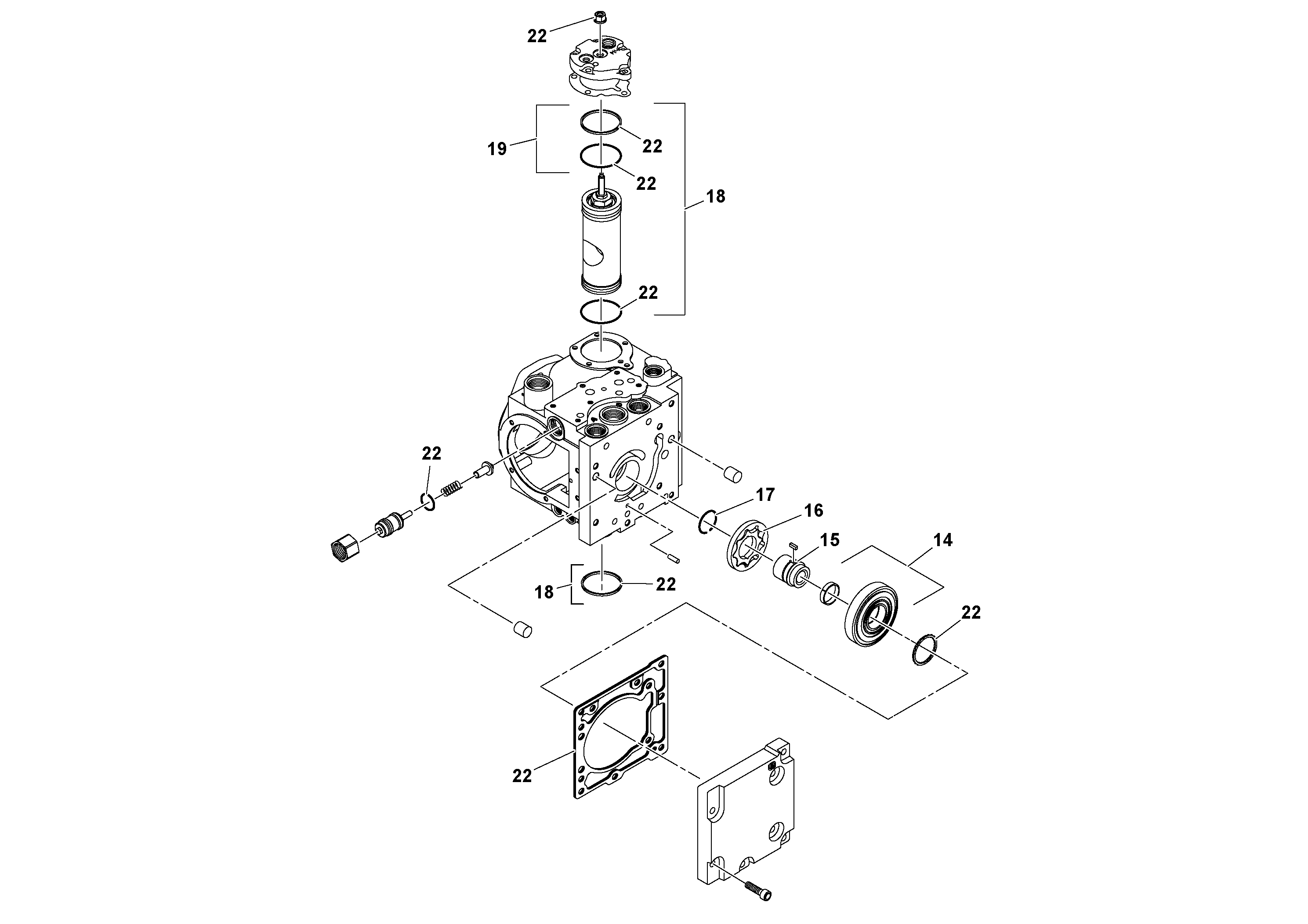 Схема запчастей Volvo SD25D/SD25F S/N 197379 - - 80950 Propulsion Pump 