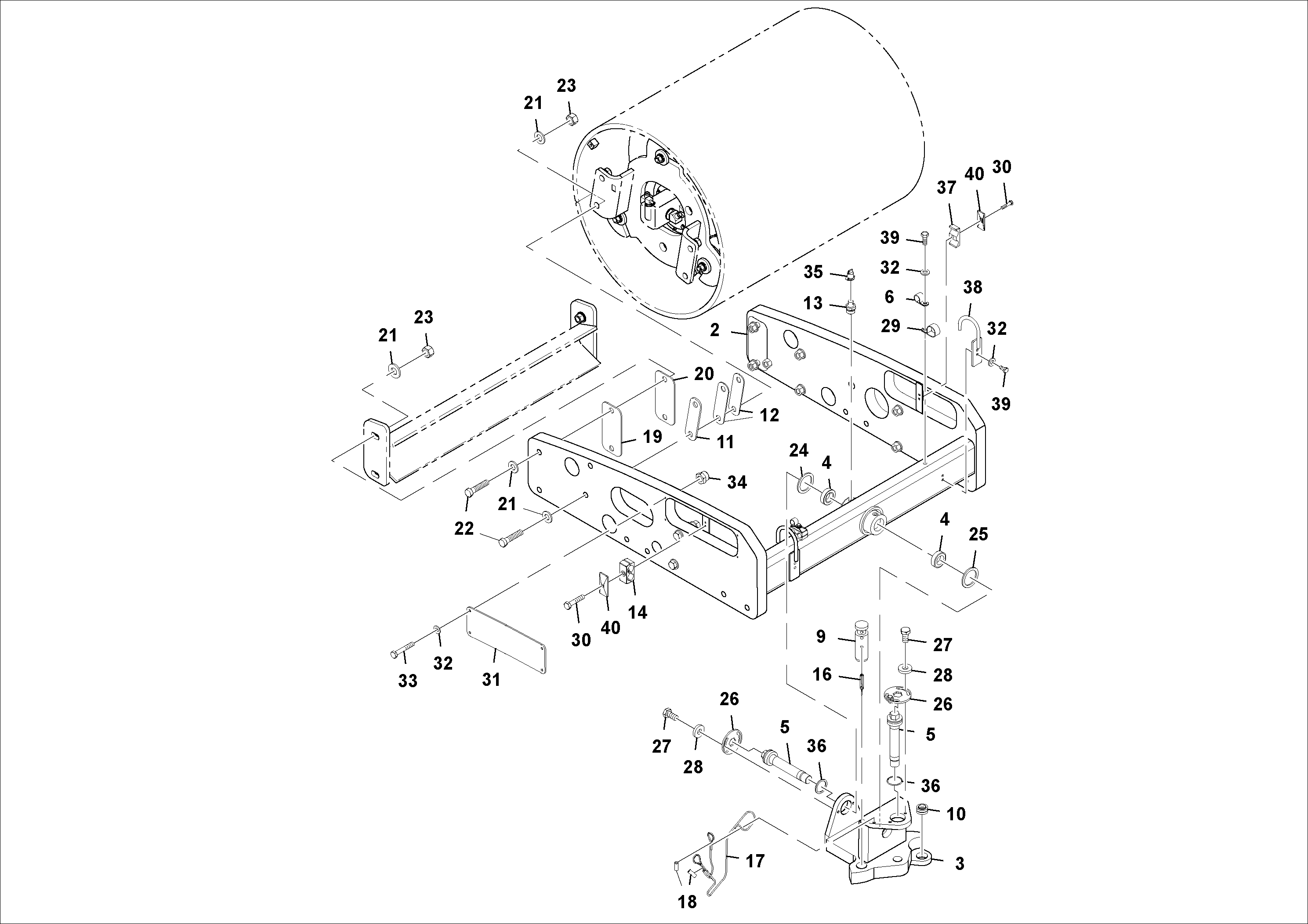 Схема запчастей Volvo SD25D/SD25F S/N 197379 - - 72517 Front Frame Installation 