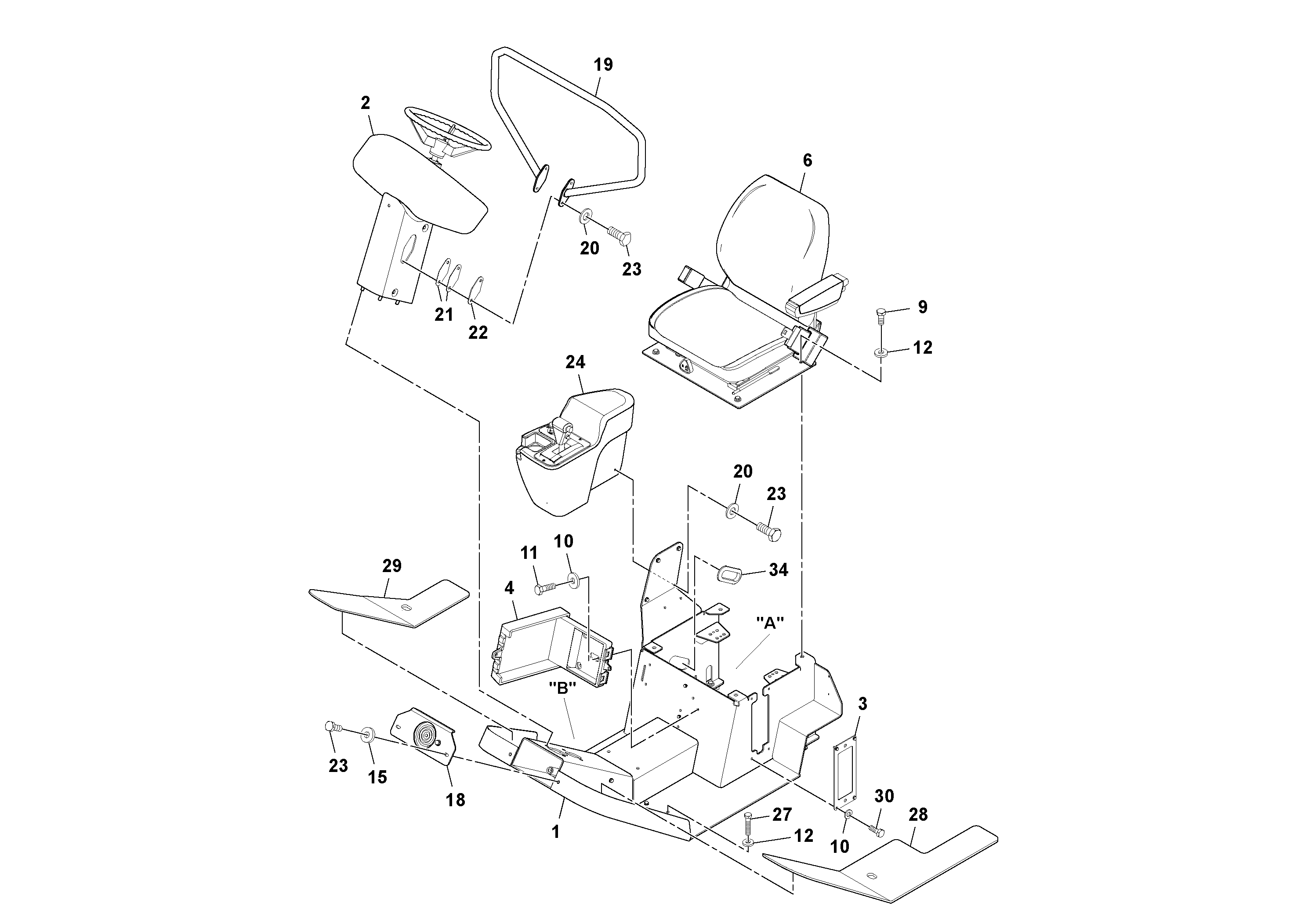 Схема запчастей Volvo SD25D/SD25F S/N 197379 - - 77567 Operators Platform Installation 