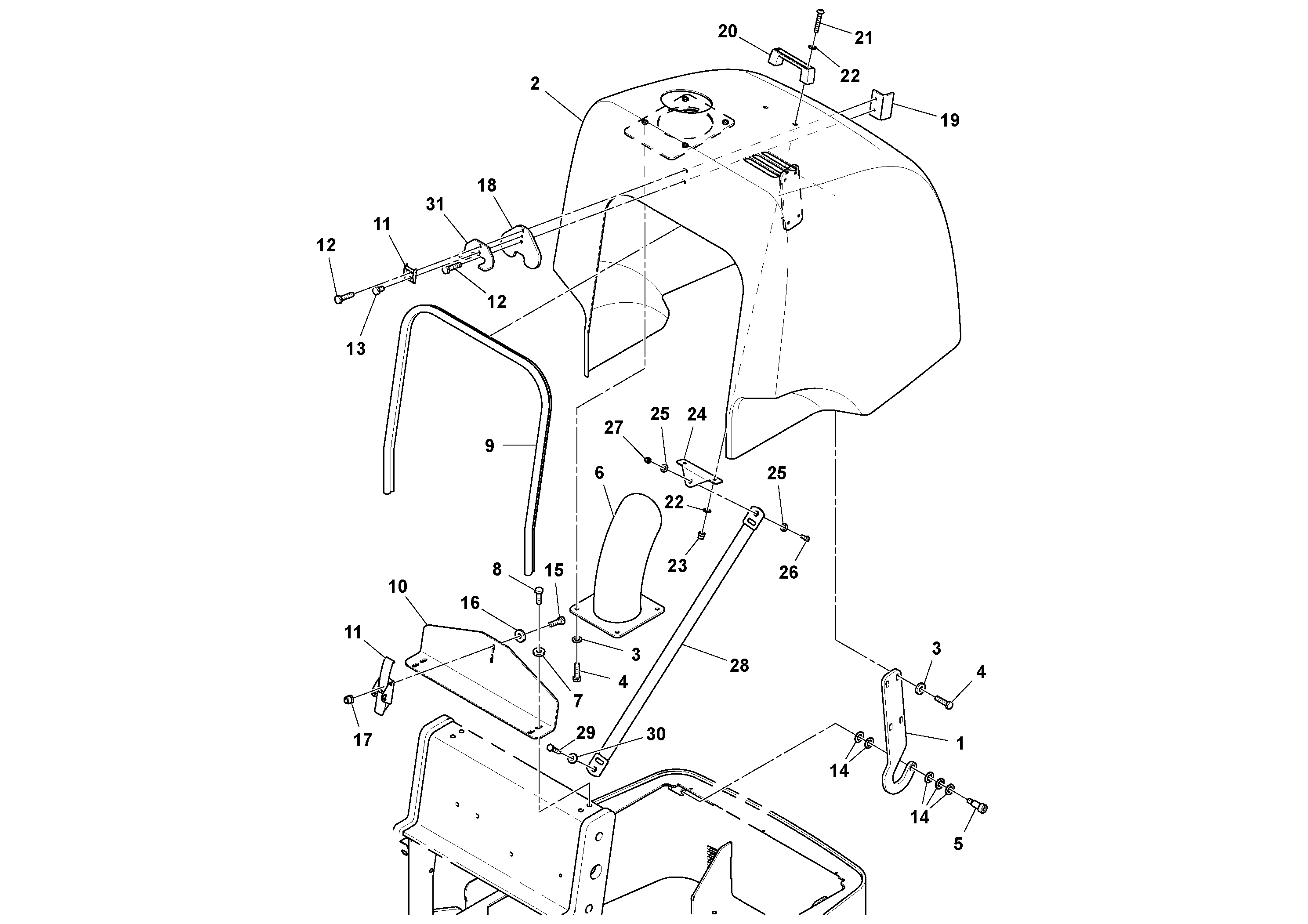 Схема запчастей Volvo SD25D/SD25F S/N 197379 - - 81122 Hood Installation 
