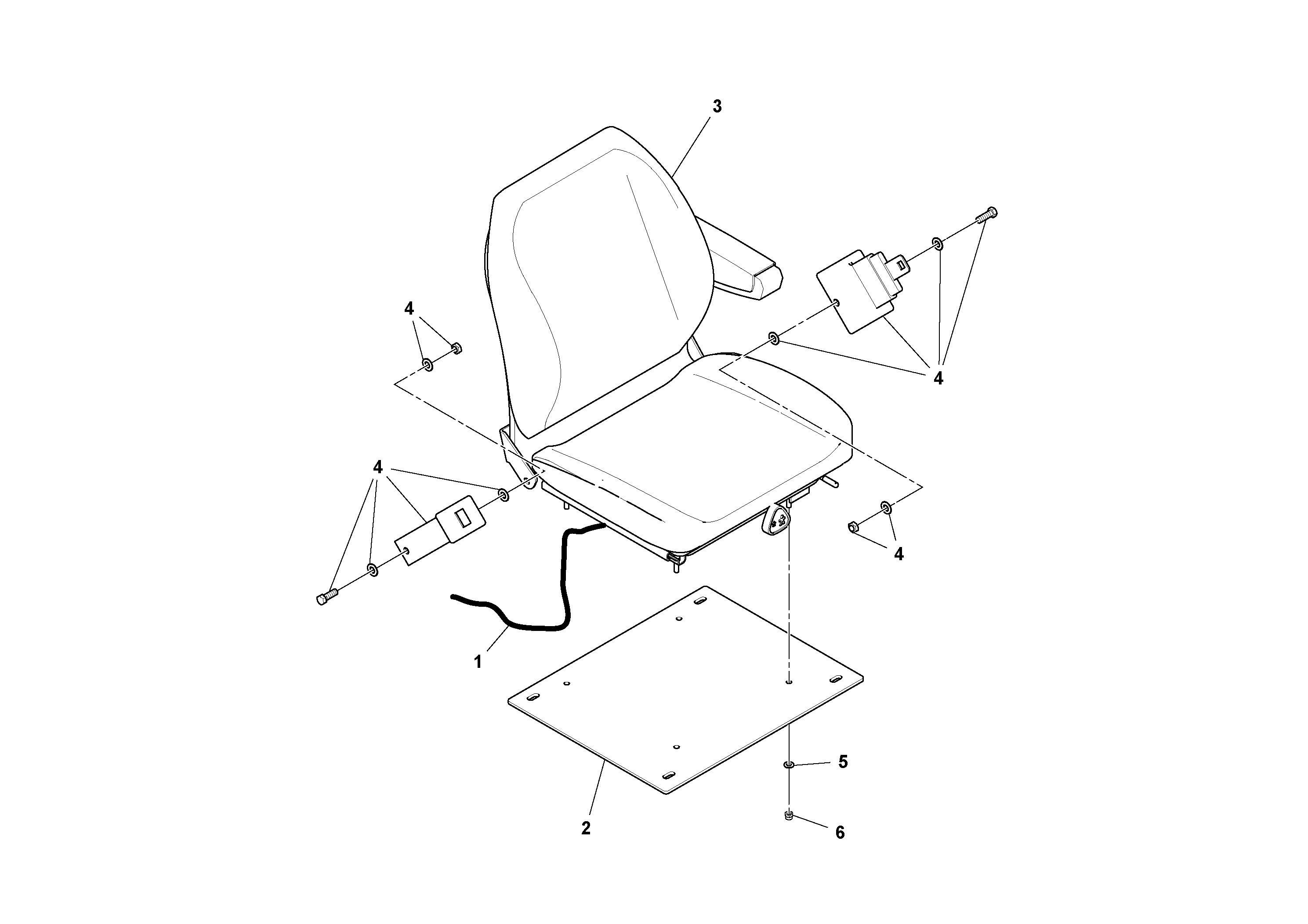 Схема запчастей Volvo SD25D/SD25F S/N 197379 - - 77205 Seat Assembly 