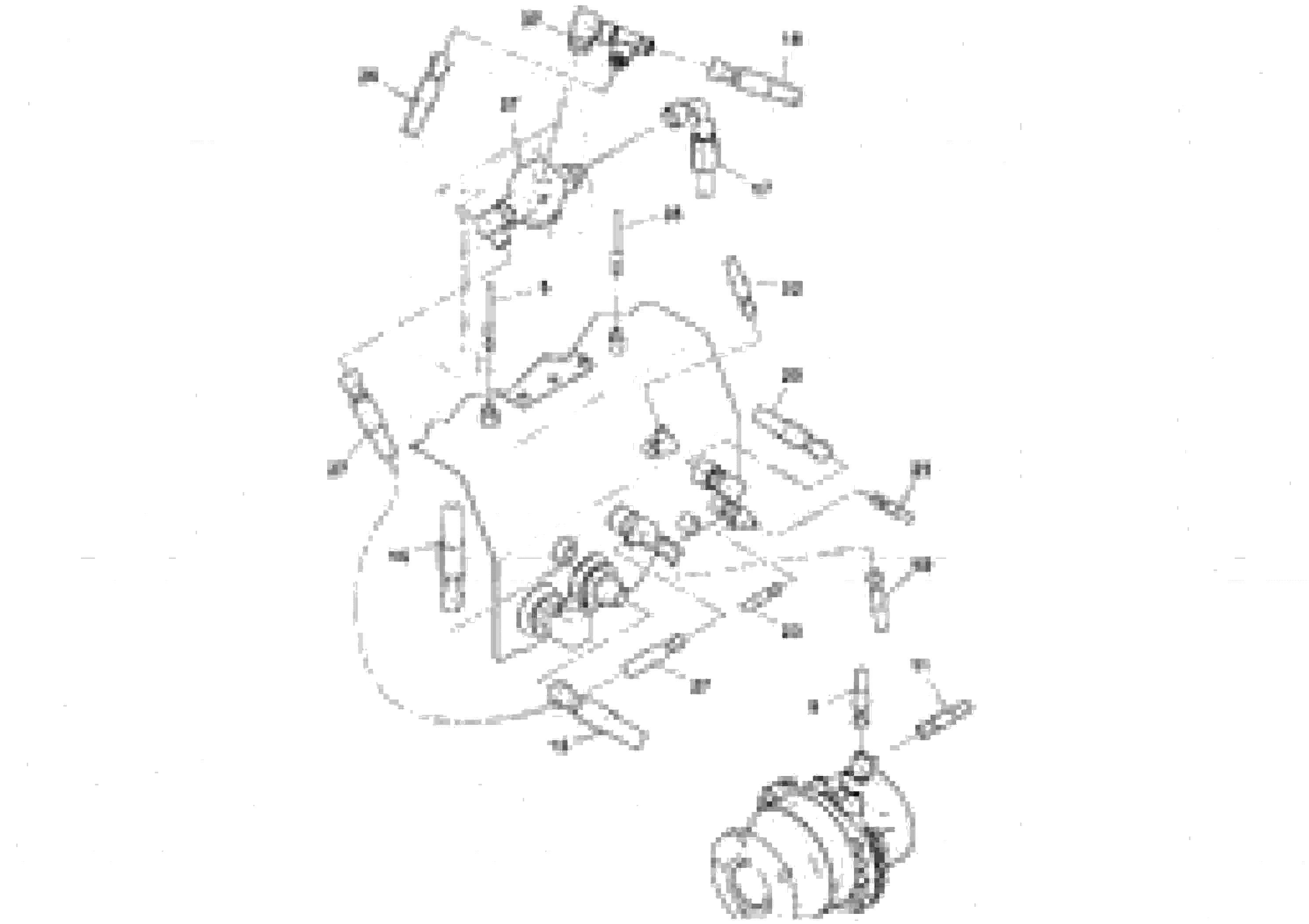 Схема запчастей Volvo SD25D/SD25F S/N 197379 - - 73036 Rear Frame Hoses Installation 