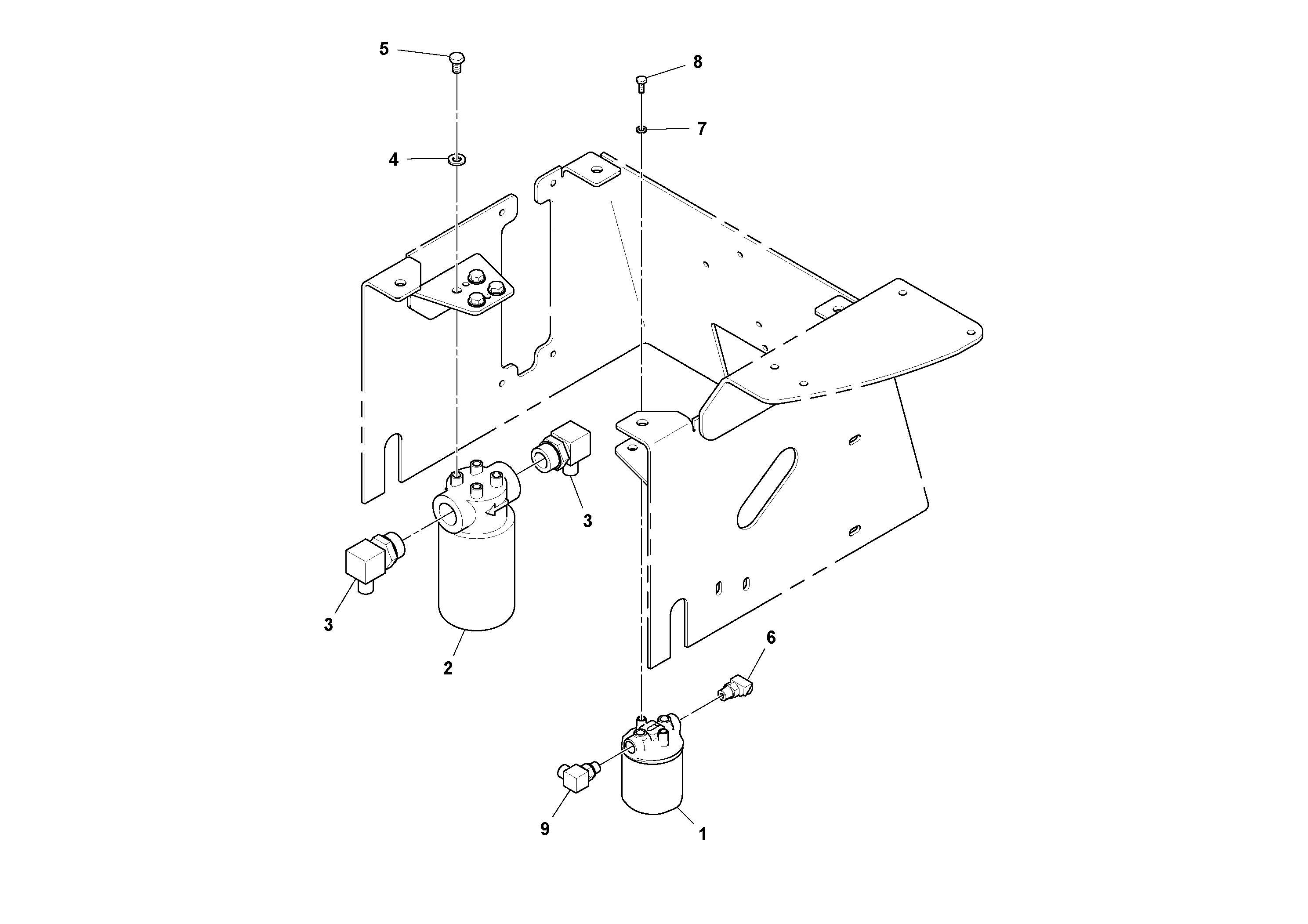Схема запчастей Volvo SD25D/SD25F S/N 197379 - - 73223 Hydraulic Filter Installation 