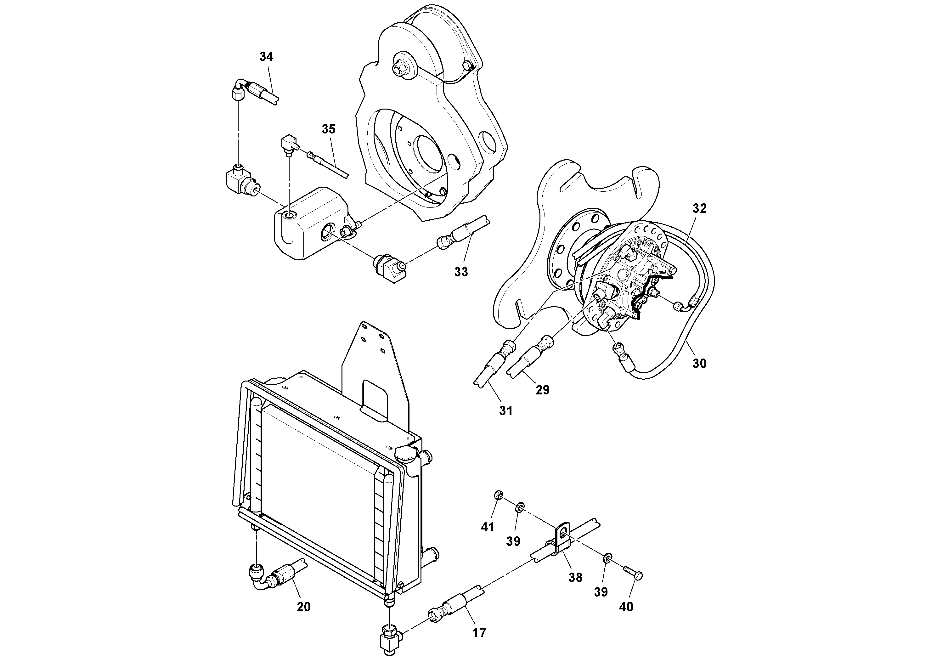 Схема запчастей Volvo SD25D/SD25F S/N 197379 - - 76372 Rear Frame Hoses Installation 
