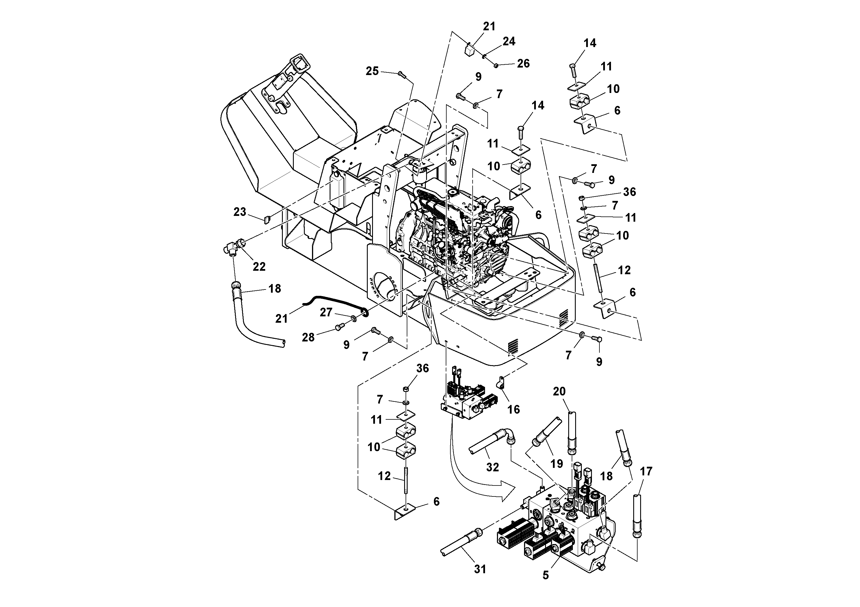 Схема запчастей Volvo SD25D/SD25F S/N 197379 - - 102610 Four-way Blade Installation 