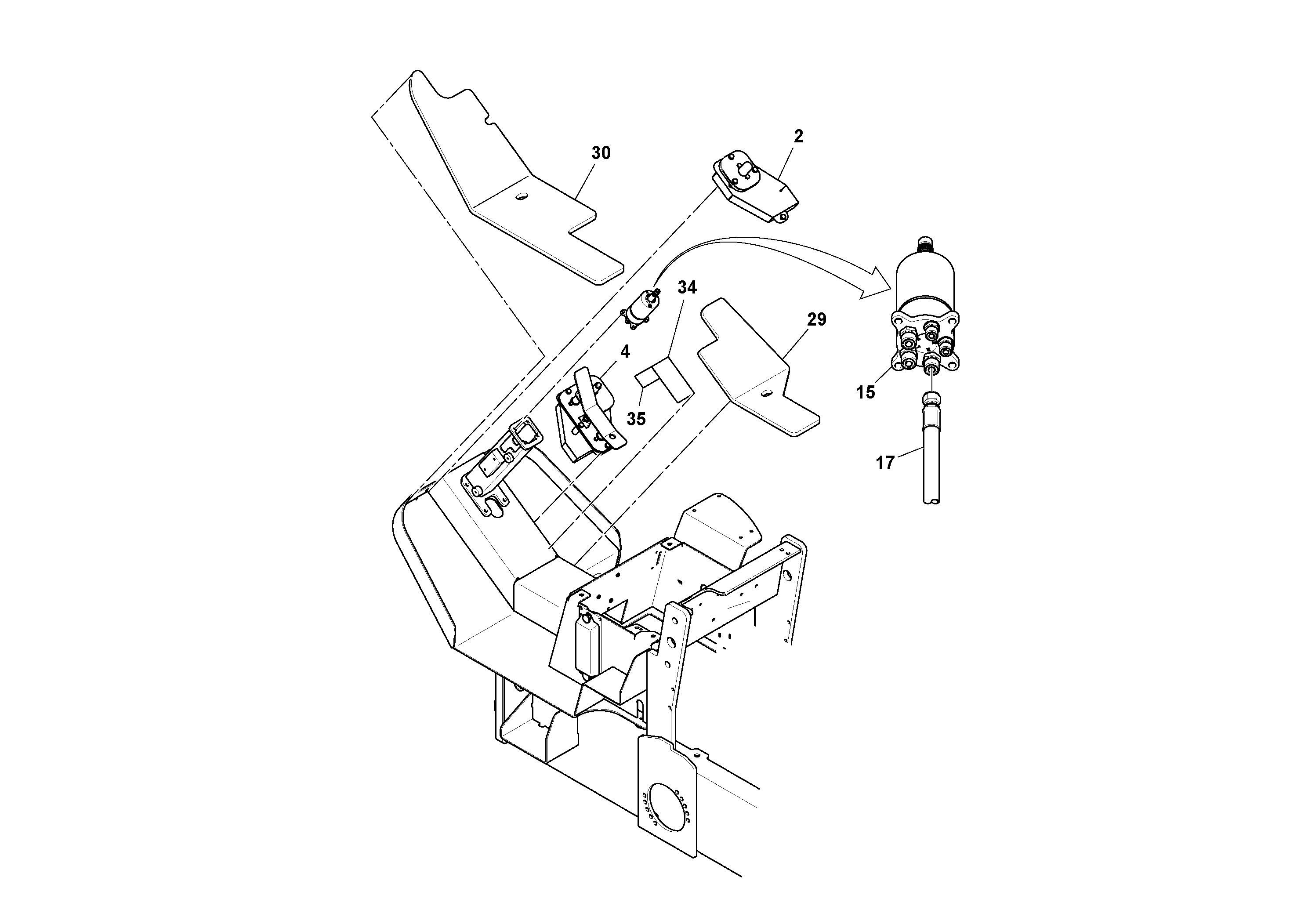 Схема запчастей Volvo SD25D/SD25F S/N 197379 - - 75762 Four-way Blade Installation 