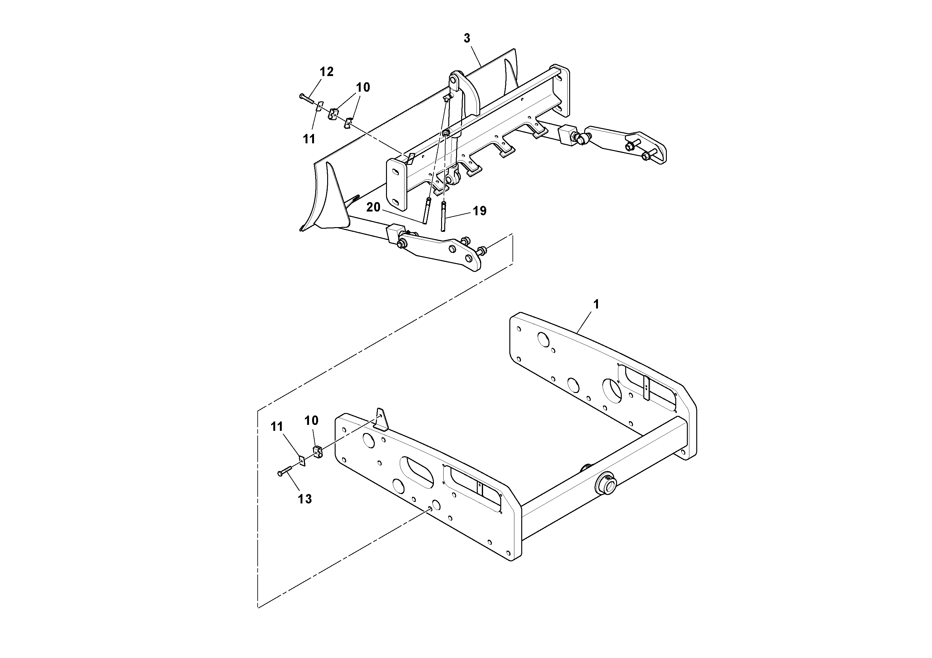 Схема запчастей Volvo SD25D/SD25F S/N 197379 - - 75869 Two-way Blade Installation 