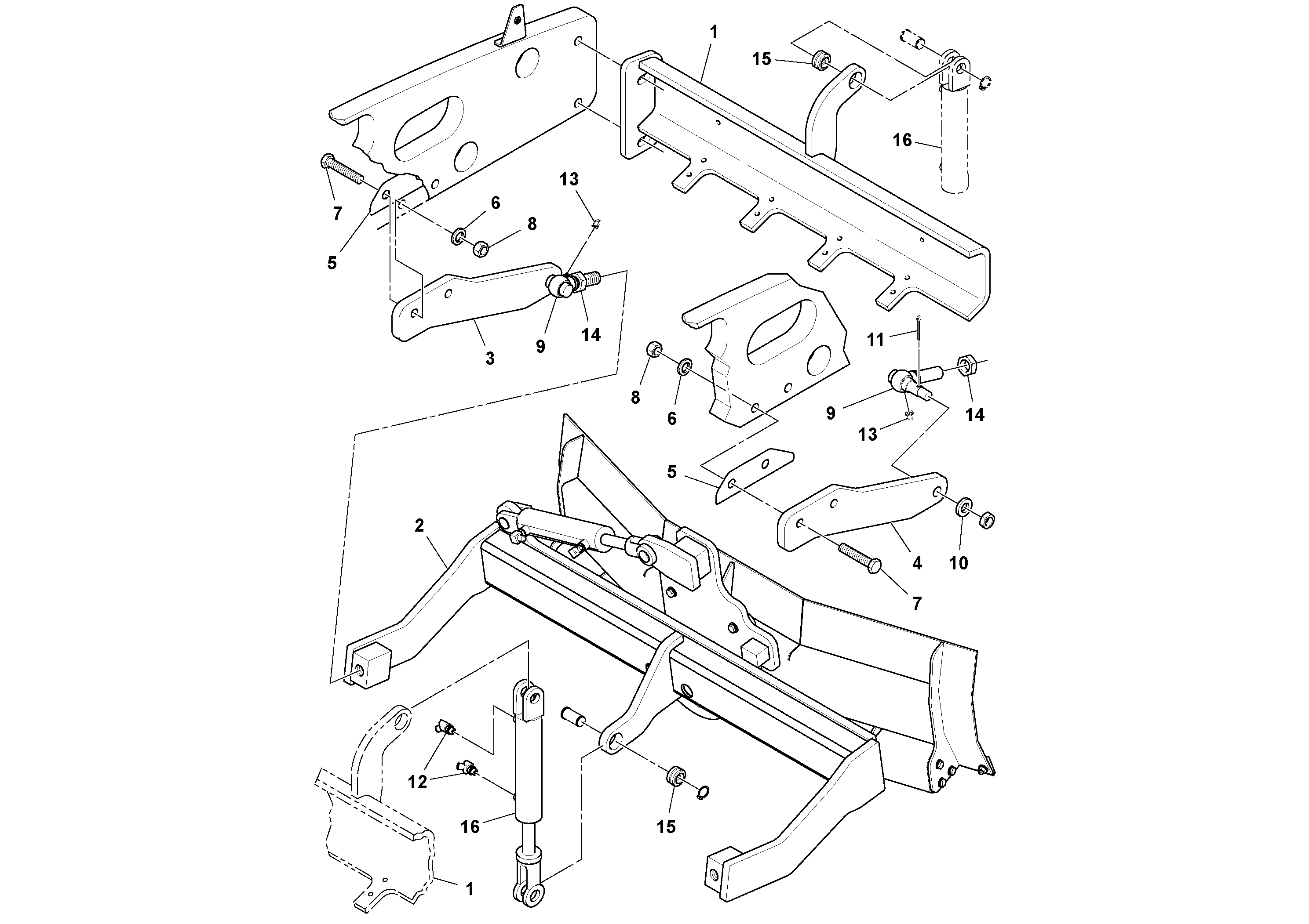 Схема запчастей Volvo SD25D/SD25F S/N 197379 - - 77579 Tilt Blade Assembly 