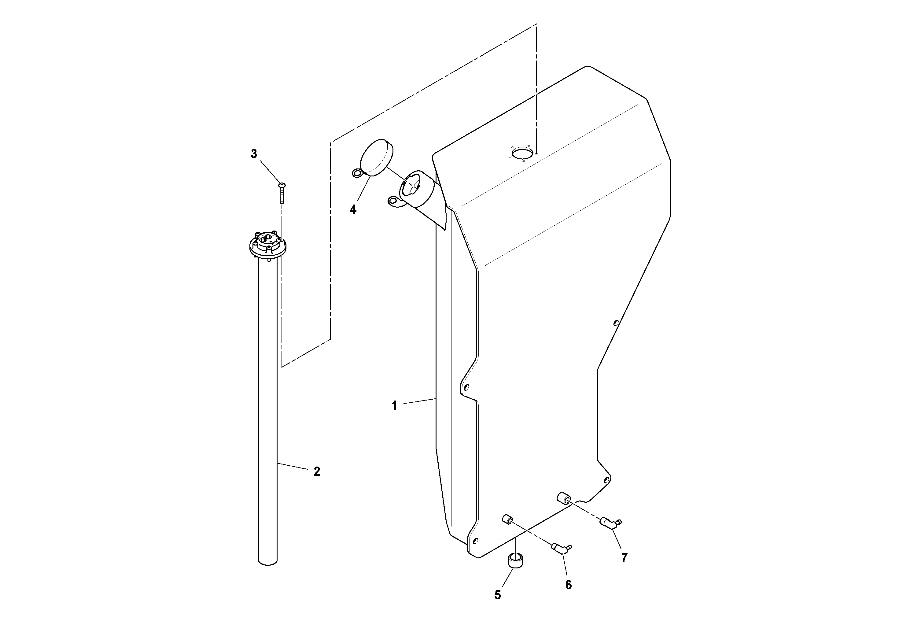 Схема запчастей Volvo SD25D/SD25F S/N 197379 - - 75233 Fuel Tank Installation 