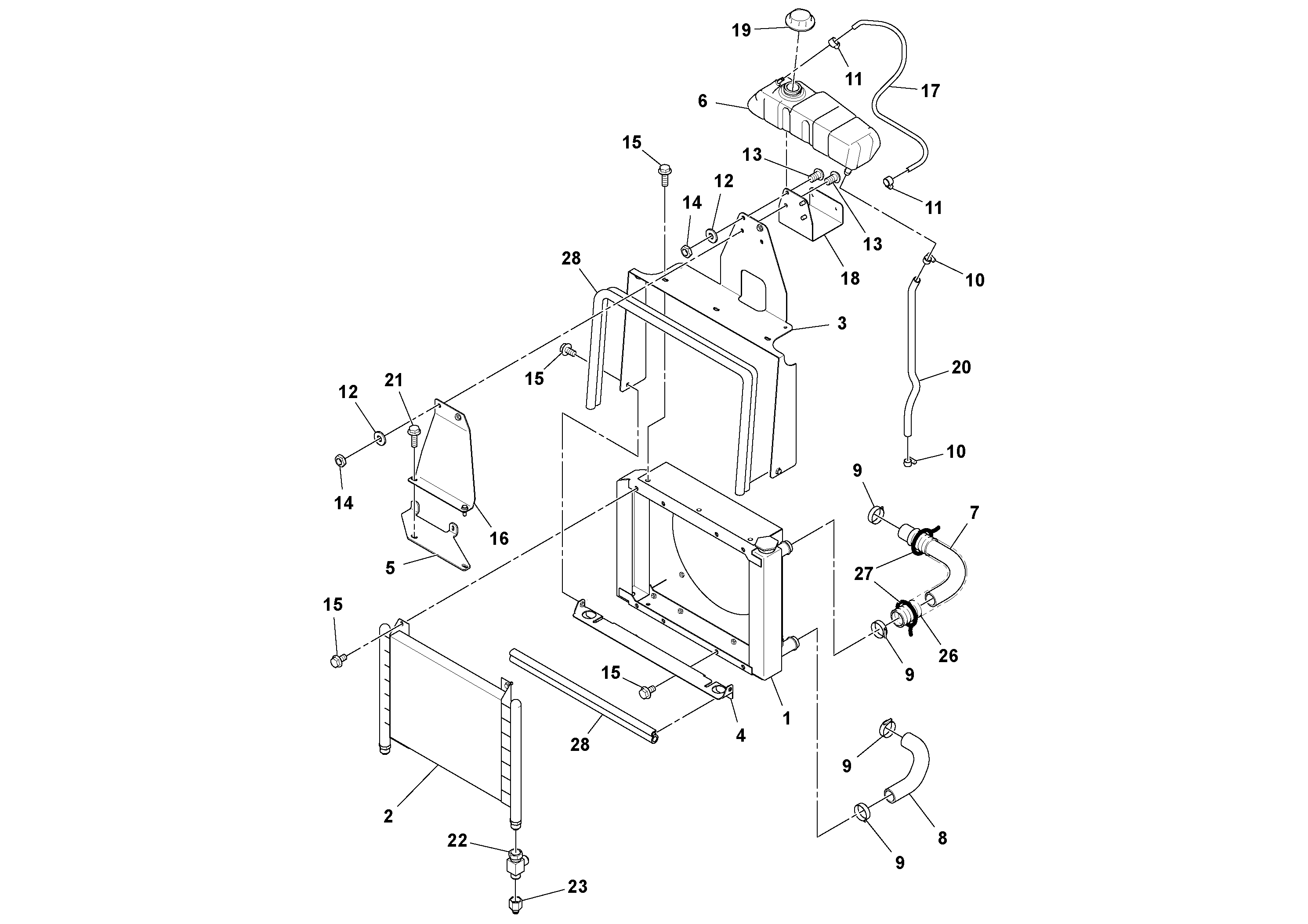 Схема запчастей Volvo SD25D/SD25F S/N 197379 - - 74690 Radiator/Oil Cooler Assembly 