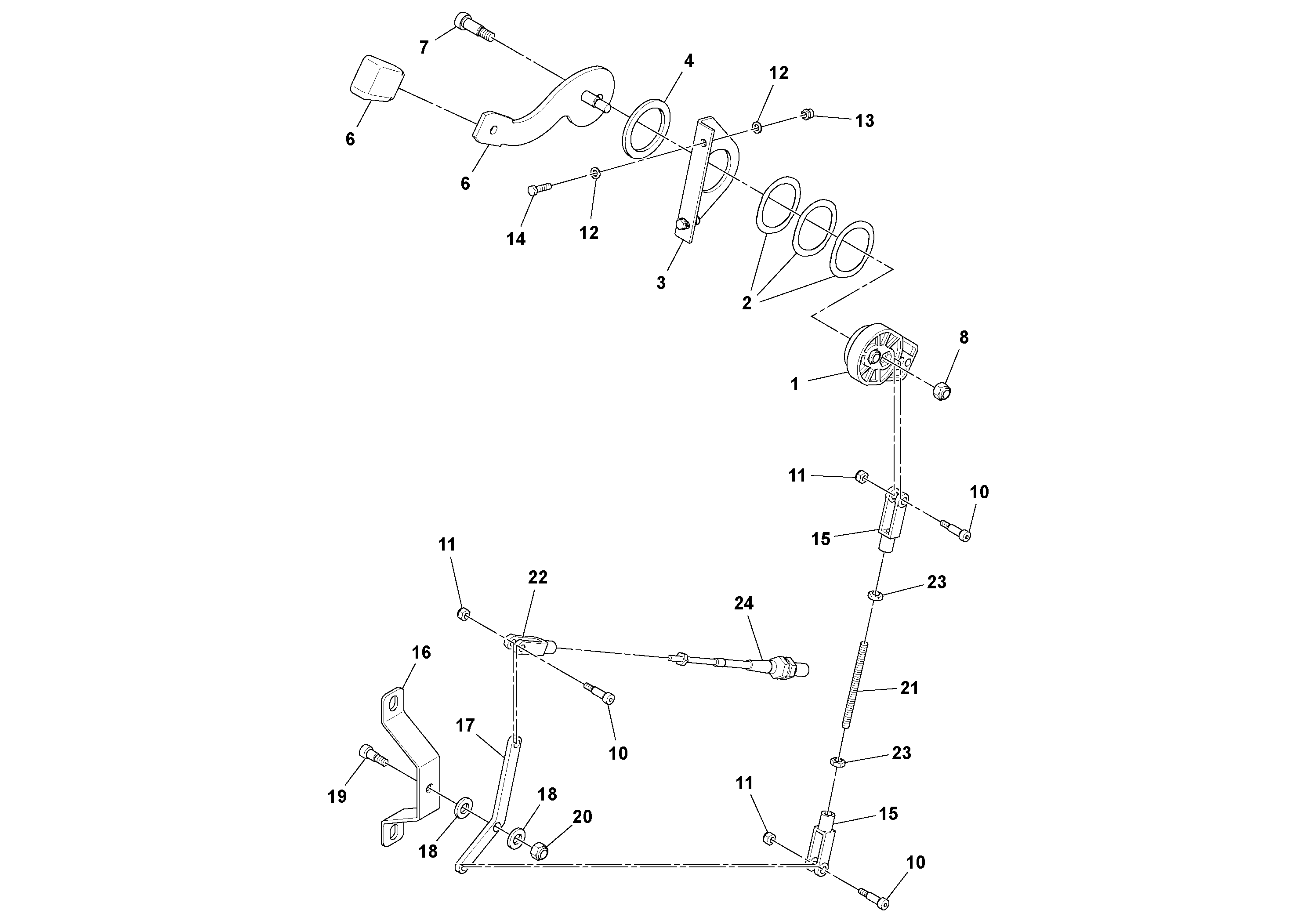 Схема запчастей Volvo SD25D/SD25F S/N 197379 - - 73001 Throttle Assembly 