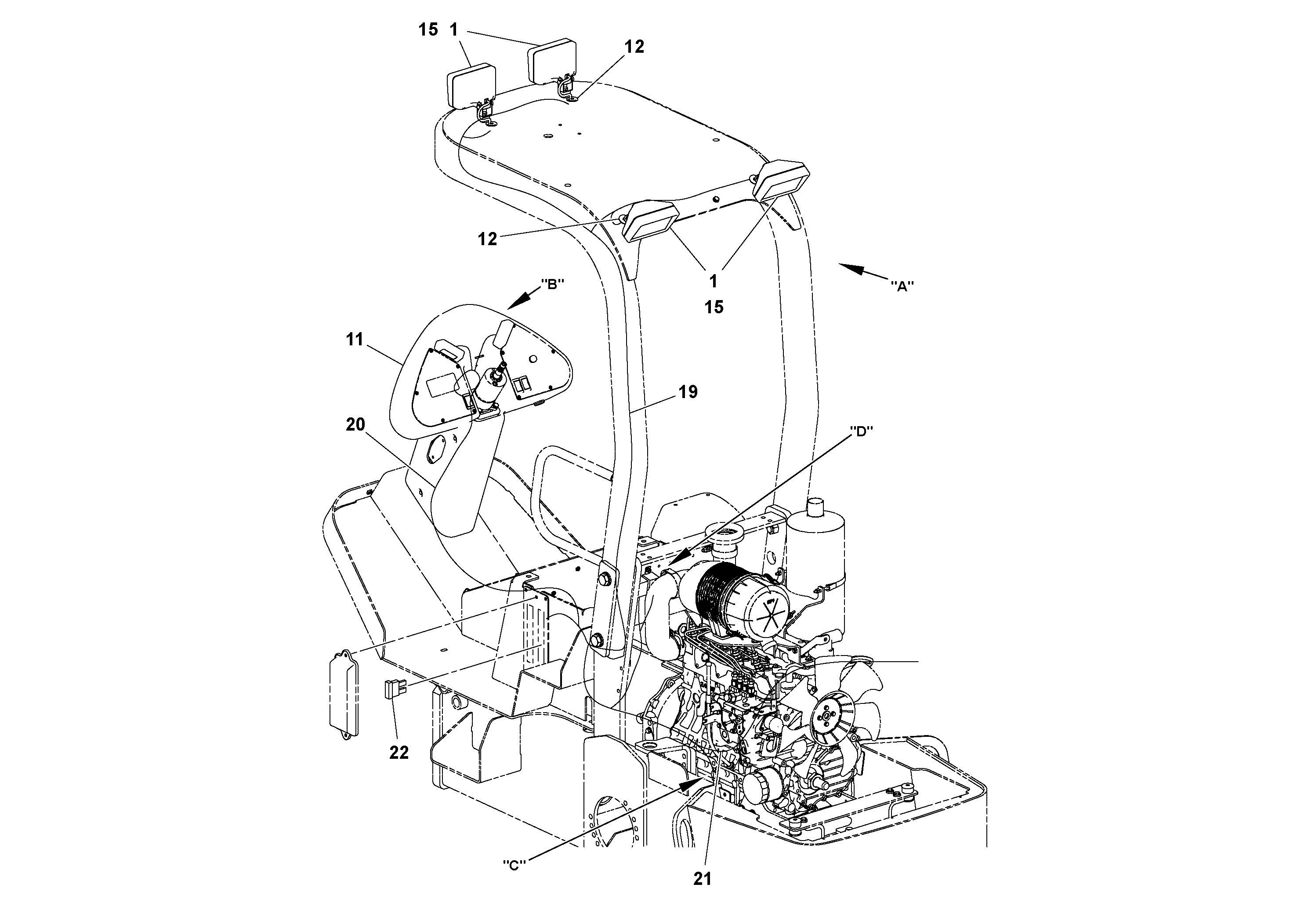 Схема запчастей Volvo SD25D/SD25F S/N 197379 - - 75002 Work lights Installation 