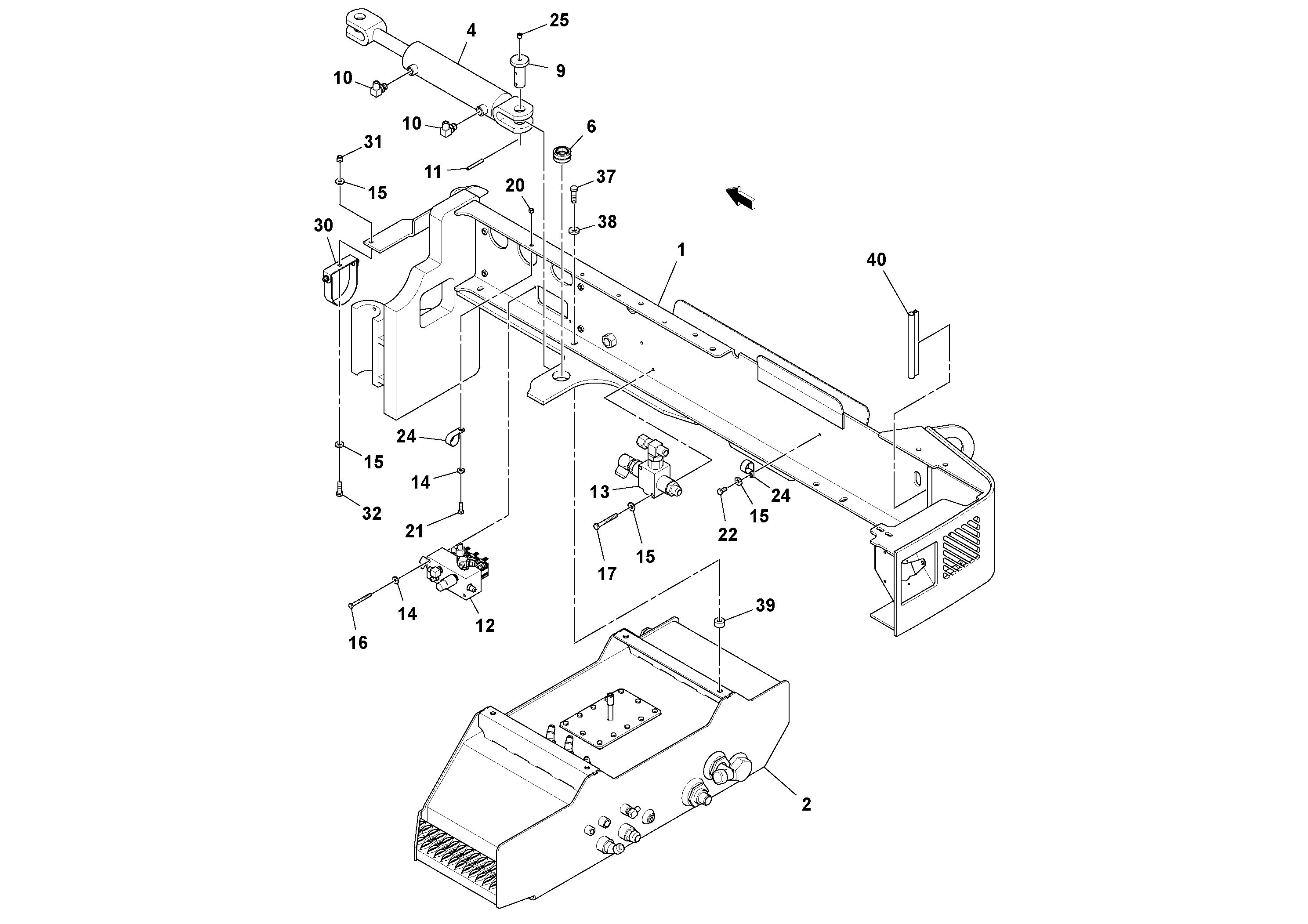 Схема запчастей Volvo SD45D/SD45F S/N 197409 - - 87338 Rear Frame Installation 